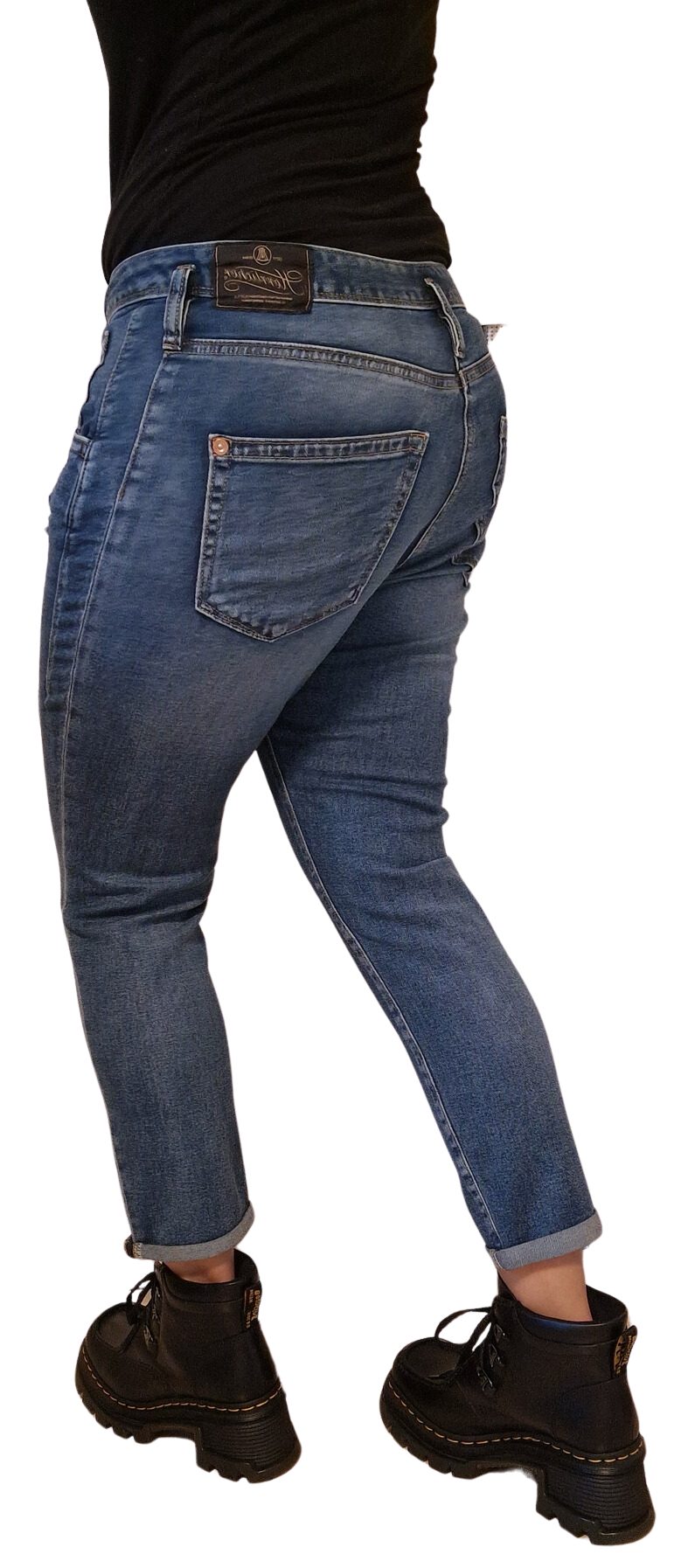Herrlicher Regular-fit-Jeans 5318-D9705-985, Shyra Cropped Jeans Comfort im destroyed Look halb verdeckte Knopfleiste, destroyed Look