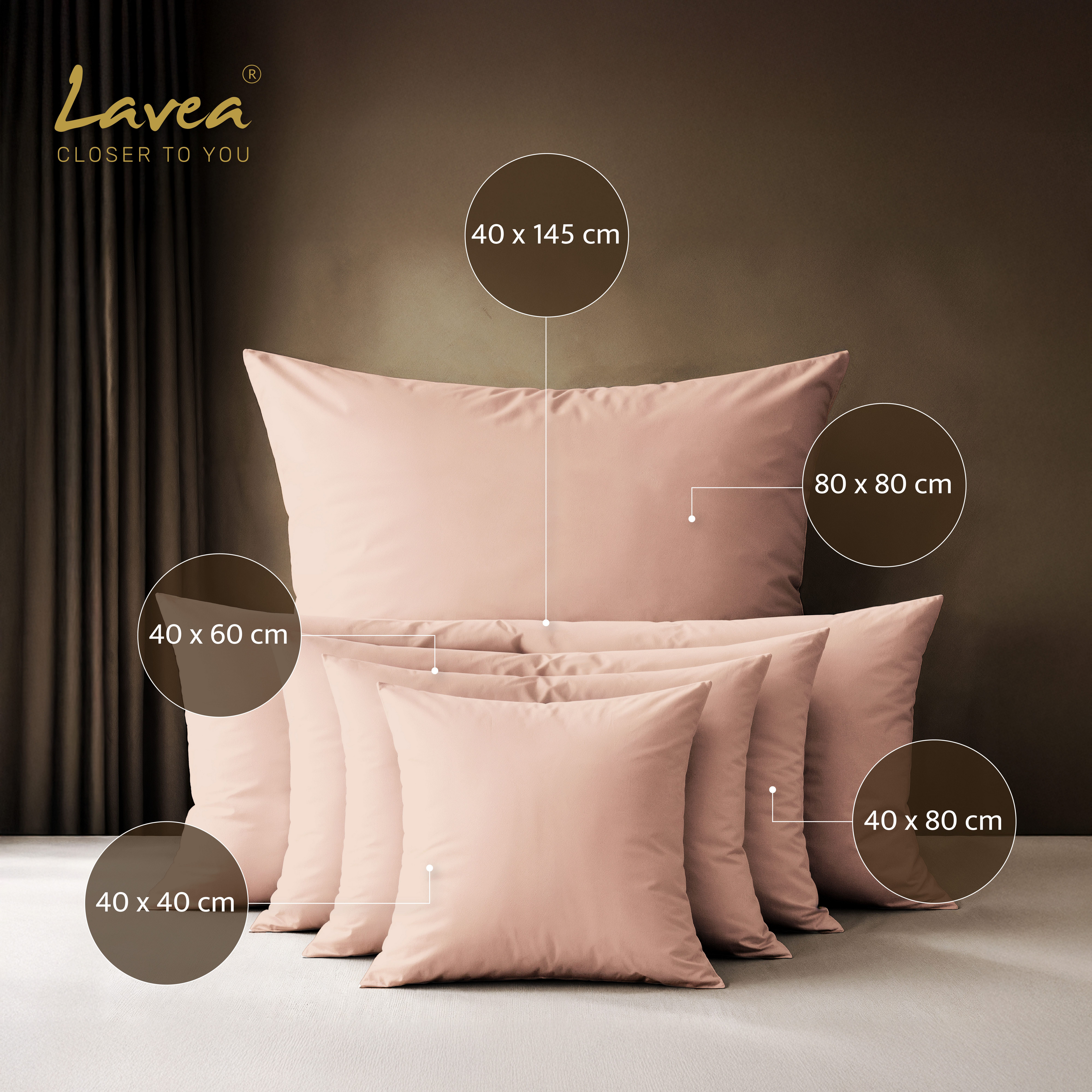 Lavea Kissenbezug 2er Set 100% Baumwolle flauschig, Jasmin, Kissenhülle, Kissenbezüge, (2 Stück), pflegeleicht, langlebige Qualität, mit Reißverschluss