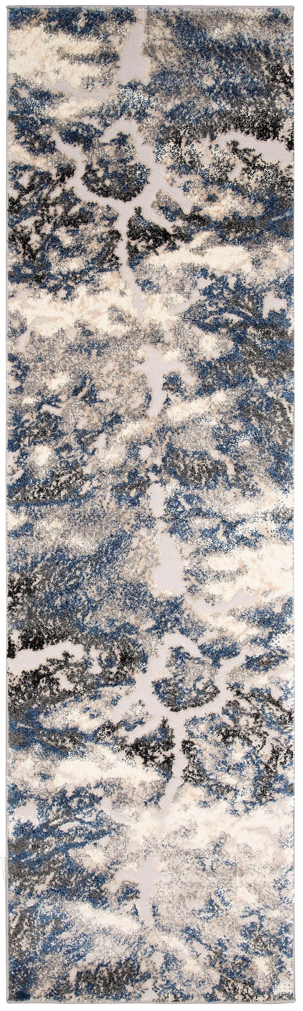 Haptik, Höhe: blau flacher Wende-Teppich home, angenehme Marmor-Design, Läufer modernes 12 mm, Dario, rechteckig, my