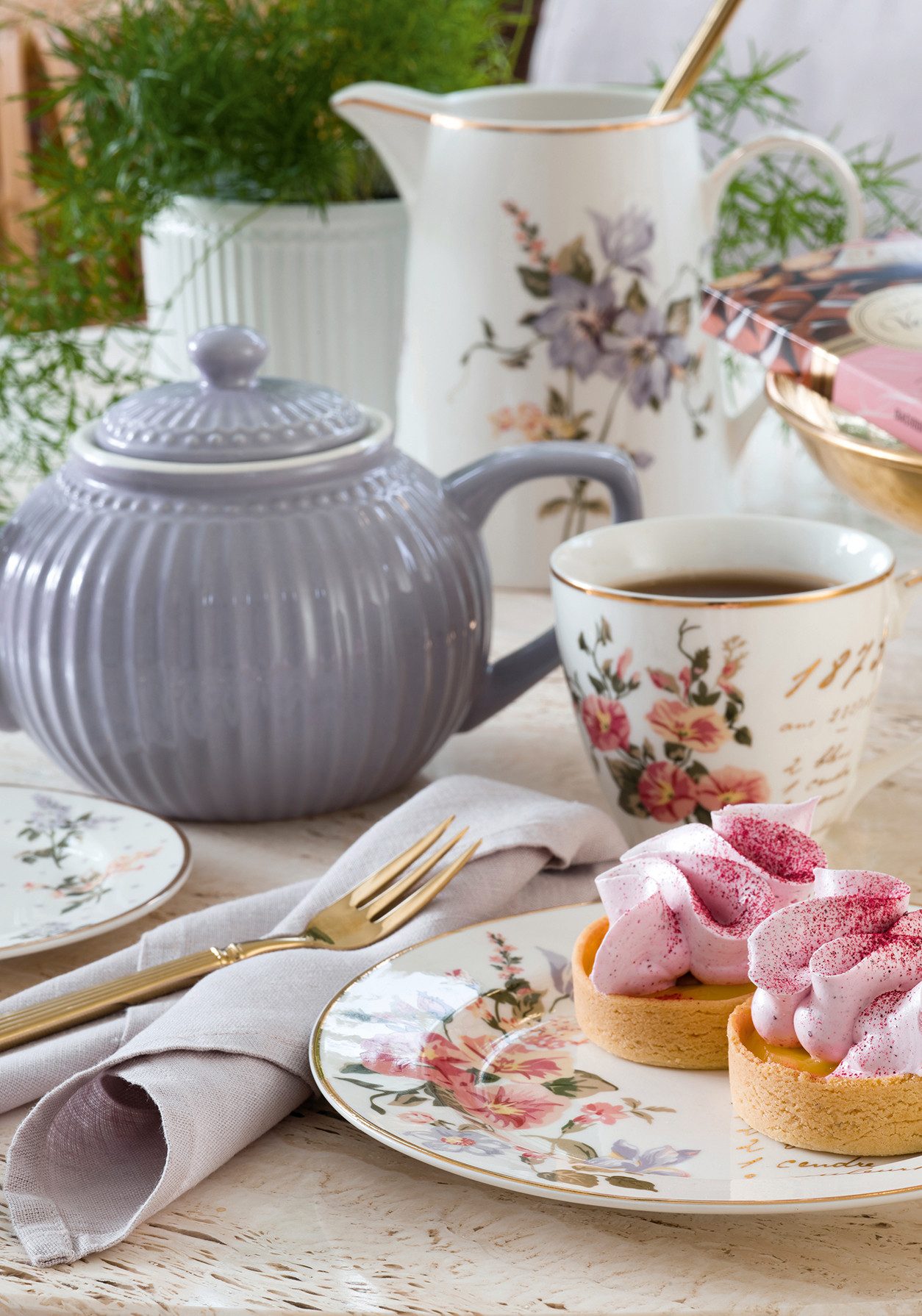 Greengate Becher Alice Latte Cup lavender 0,3 l, Steingut
