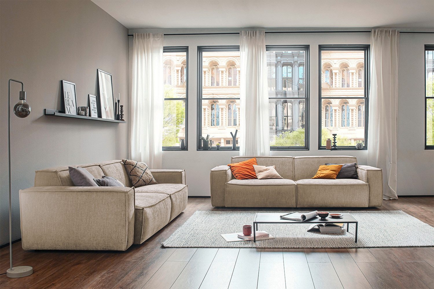 KAWOLA Sofa SAMU, Couch Stoff 2-Sitzer oder 3-Sitzer verschiedene Farben