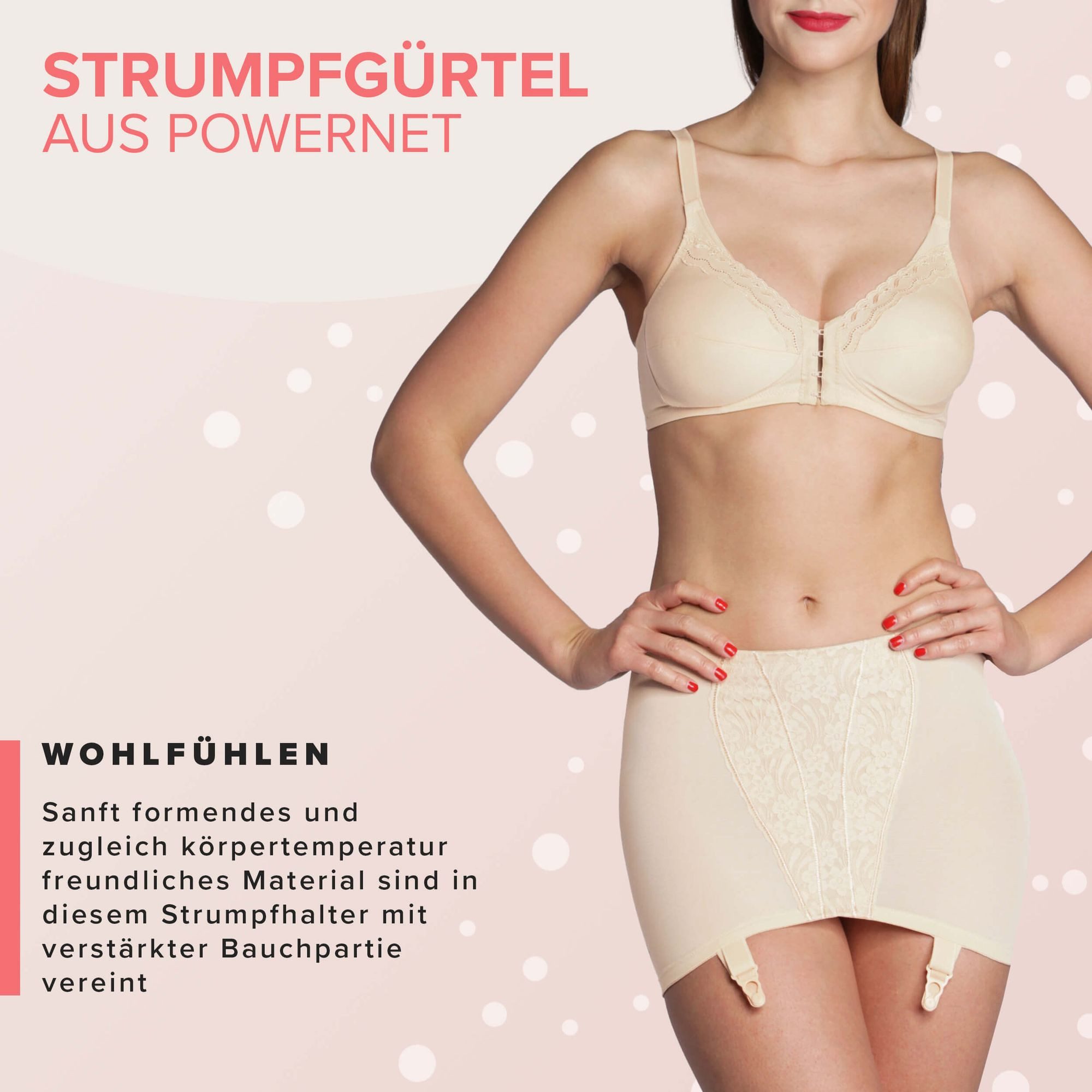 Miss Perfect Strapsgürtel 8773, Strumpfgürtel für Figurformung mit dekorativen Spitzeneinsatz