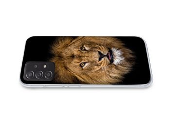 MuchoWow Handyhülle Löwe - Porträt - Schwarz - Tiere, Handyhülle Telefonhülle Samsung Galaxy A33