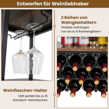 KOMFOTTEU Weinregal Flaschenregal, für 22 Flaschen, mit Steckdosen