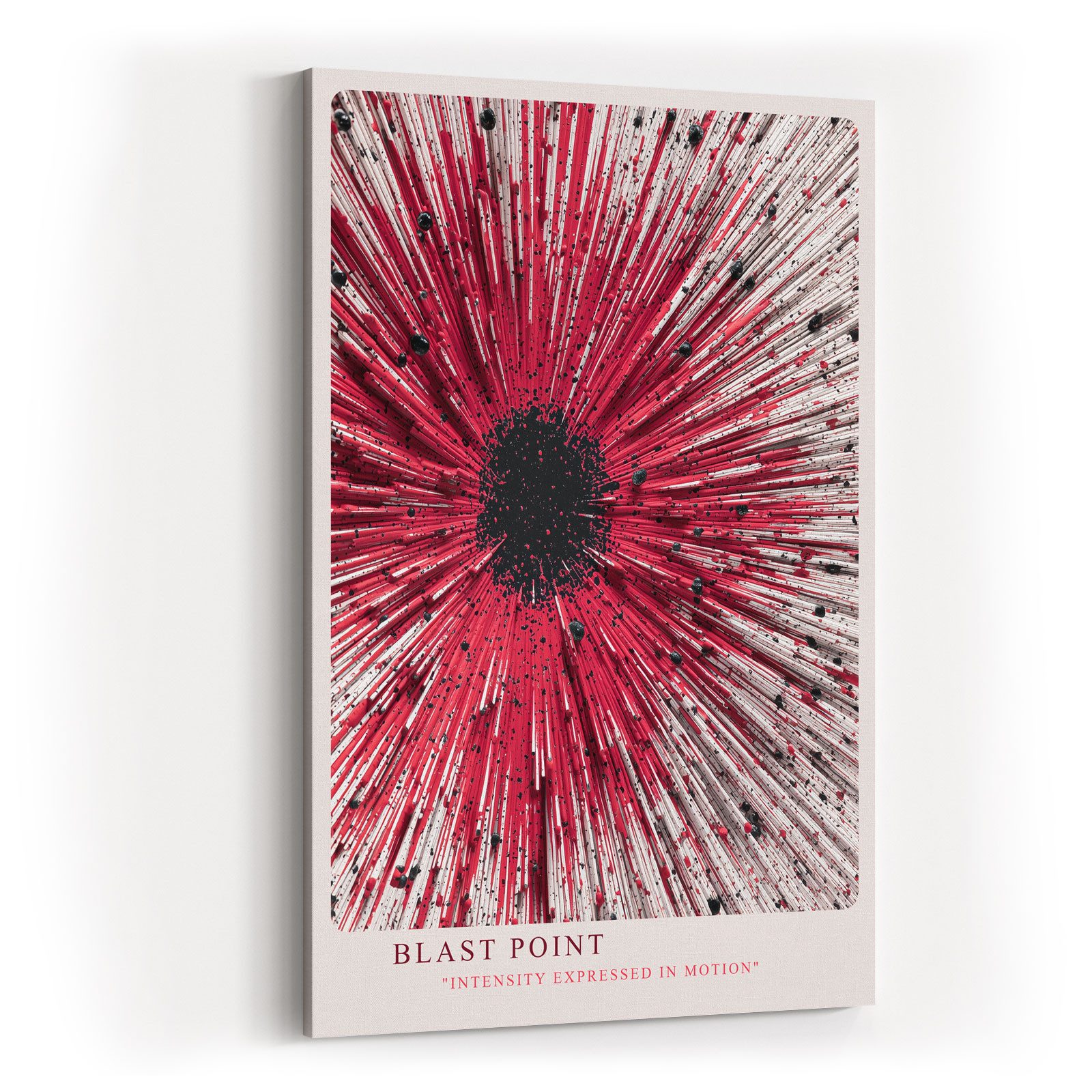 Sinus Art Leinwandbild Abstrakt Strahlen Rot Weiß Dynamik Energie Modern Design Wandbild