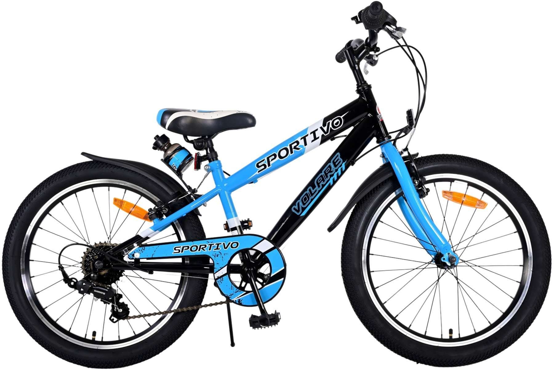 Volare Kinderfahrrad Alter 6+ Fahrrad für Jungen - 20 Zoll - blau/schwarz, 7 Gang, Kettenschaltung