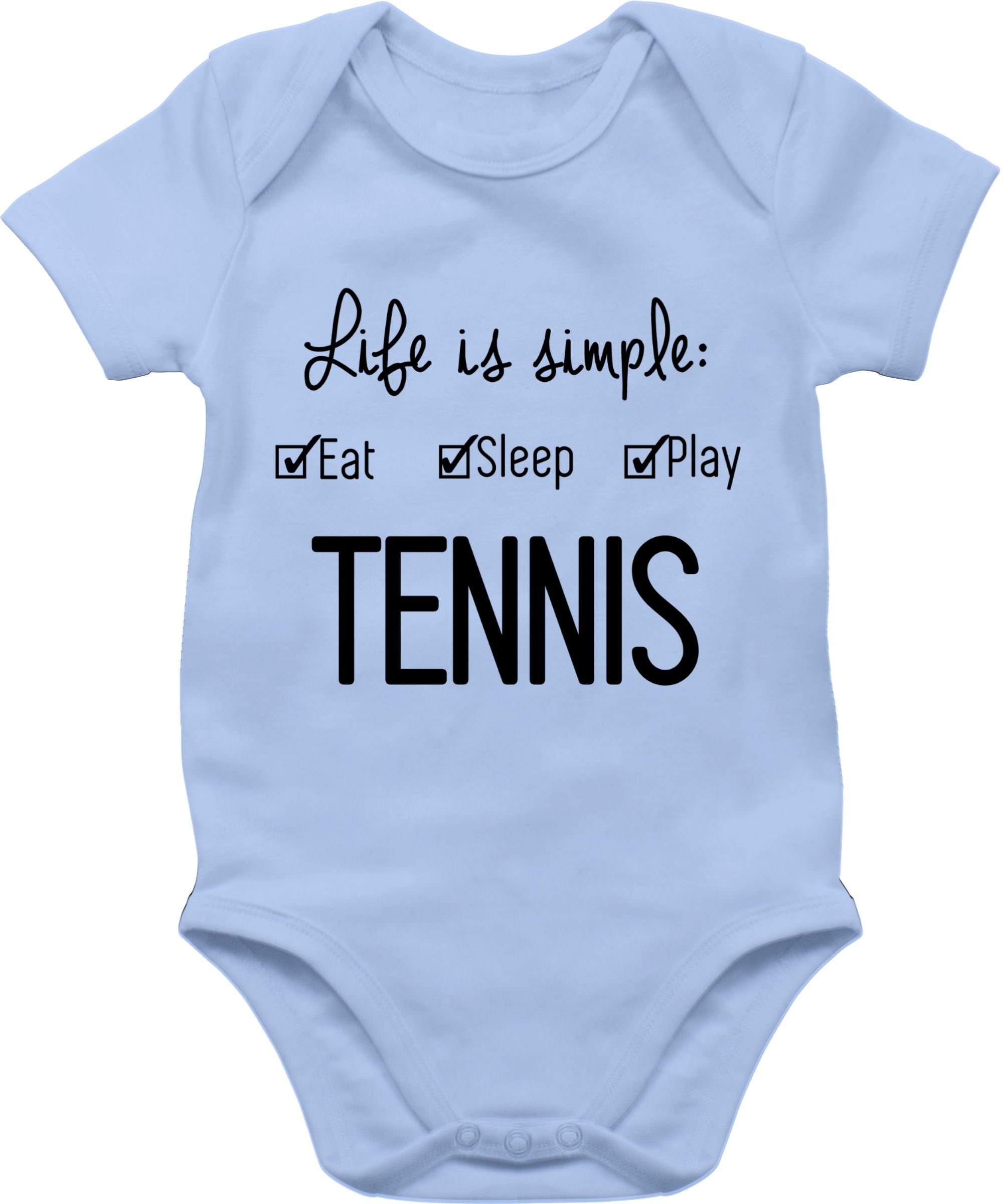 Shirtracer Shirtbody Life is simple Tennis Sport & Bewegung Baby 1 Babyblau