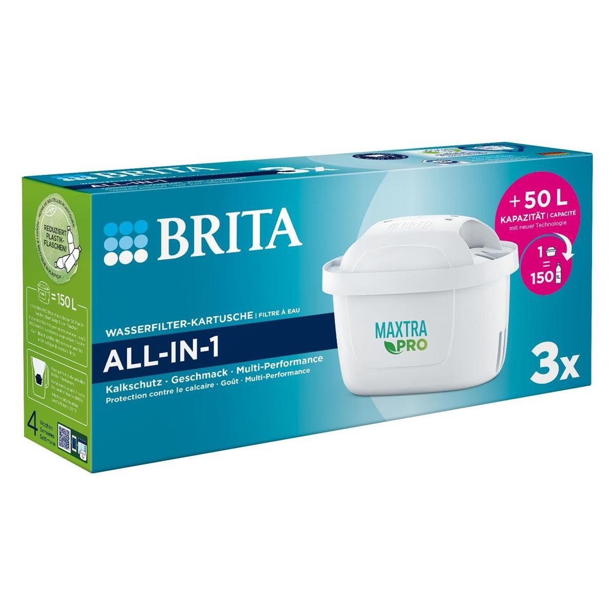 BRITA Wasserfilter Brita Wasserfilter-Kartusche 3er Maxtra Pro ALL-IN-1 -  Filterwasser (1