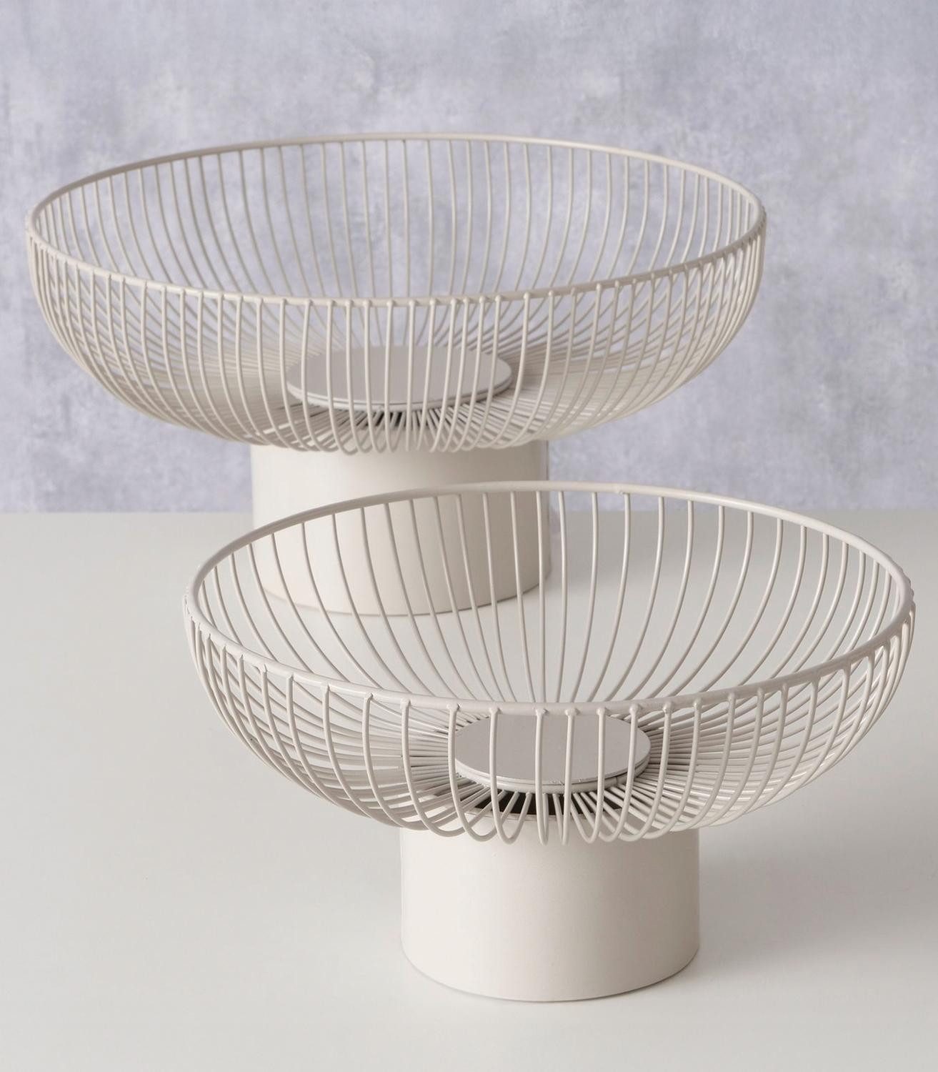 BOLTZE GRUPPE GmbH Dekoschale CINDY, Beige, Ø 28 cm, H 15 cm, Metall, (1 St), pulverbeschichtet