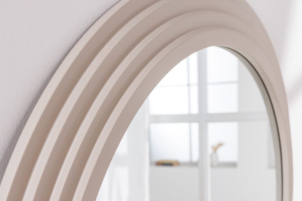 LebensWohnArt Wandspiegel Design Rundbogen Spiegel 160x80cm FORMOSA greige Wandspiegel