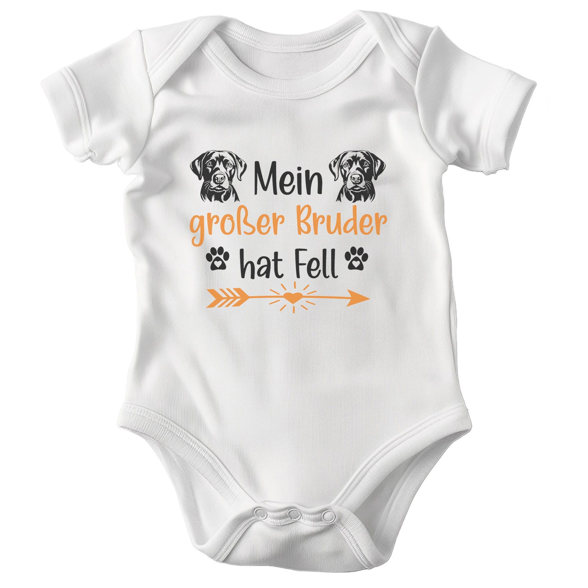 22Feels Kurzarmbody Bio Unisex Babybody Weiß Labrador Großer Bruder Geschenk Taufe BIO-Baumwolle - In Deutschland Bedruckt - Niedlicher Print