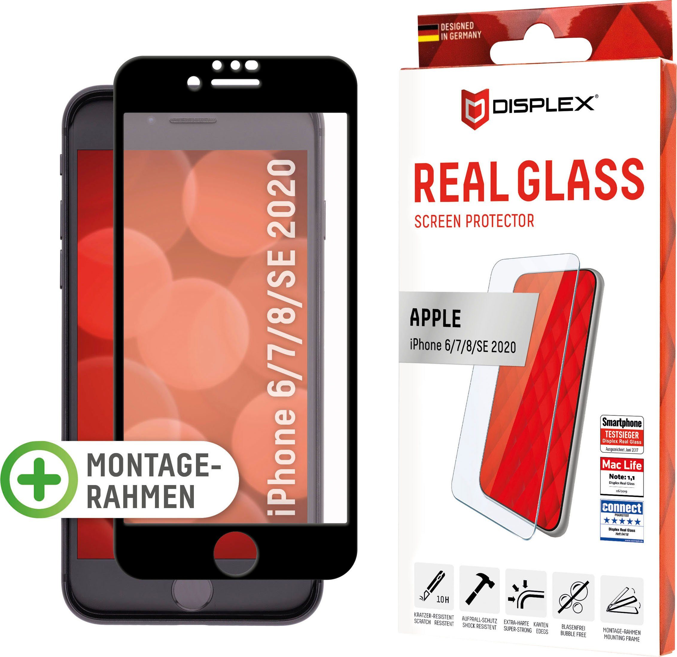 Displex Displayschutzglas DISPLEX Real Glass Panzerglas für Apple iPhone 6/7/8/SE(2020) (4,7) für Apple iPhone 6, Apple iPhone 7, Apple iPhone 8, Apple iPhone SE 2020