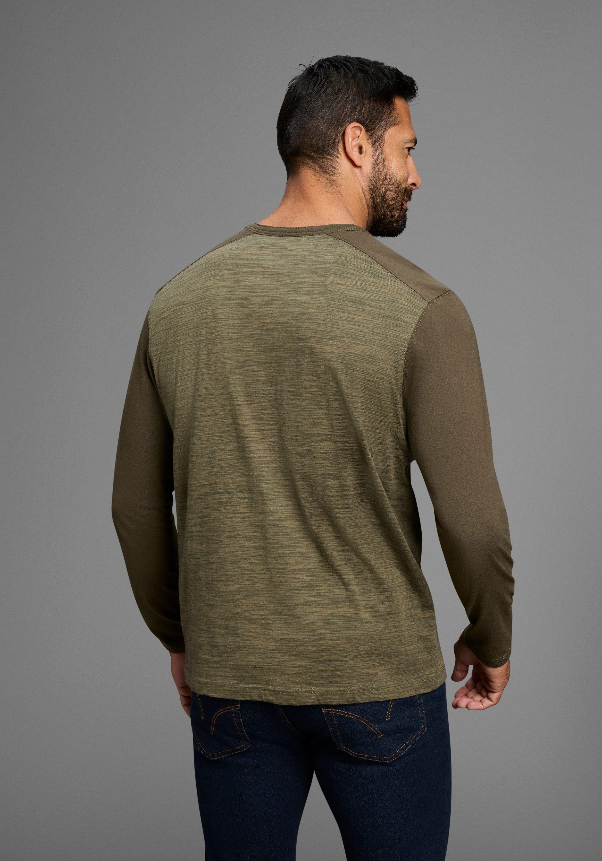 Arizona Longsleeve Langarm, melierte Optik, Rundhalsausschnitt günstig online kaufen