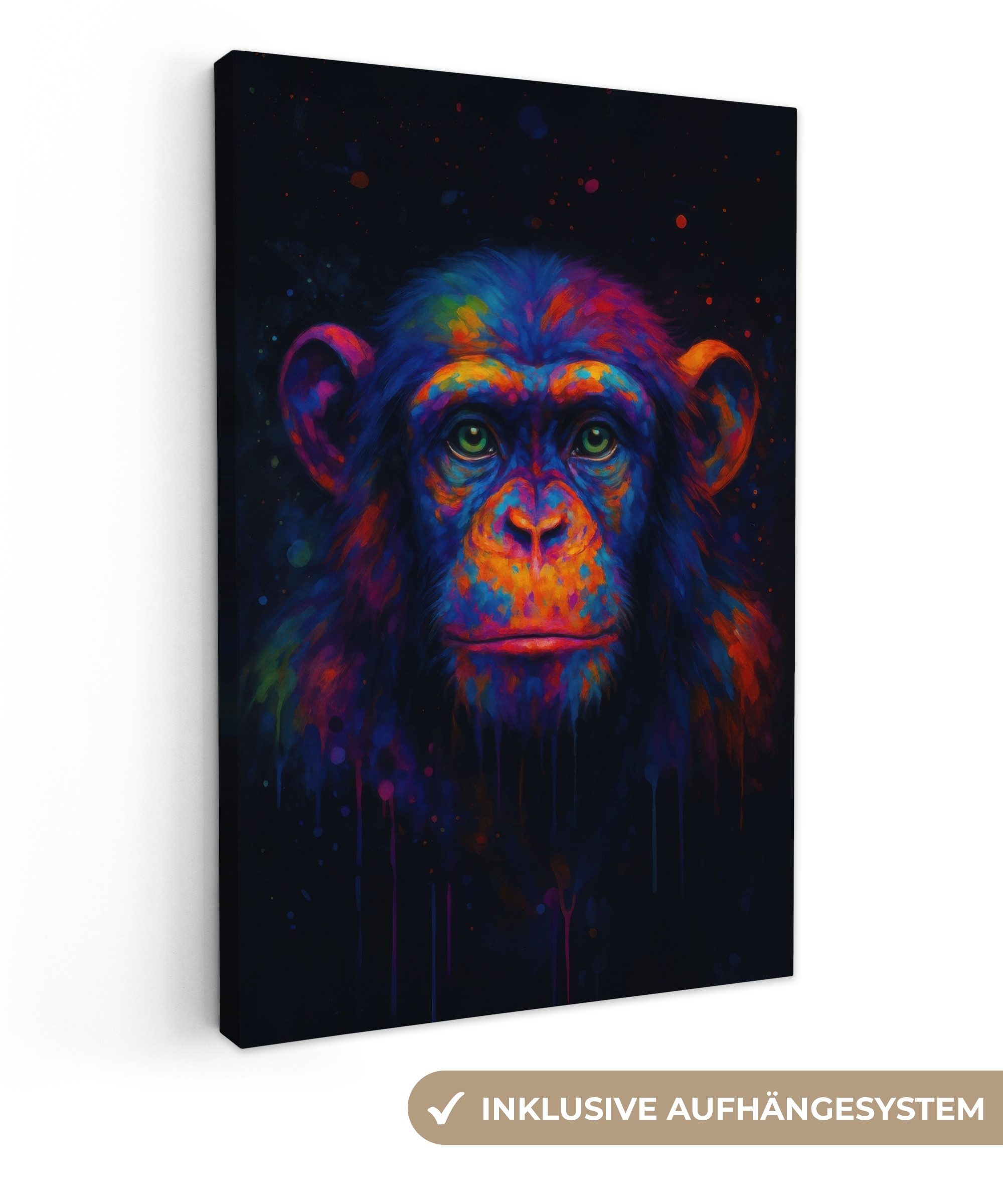 OneMillionCanvasses® Leinwandbild Bunt - Affe - günstig online kaufen