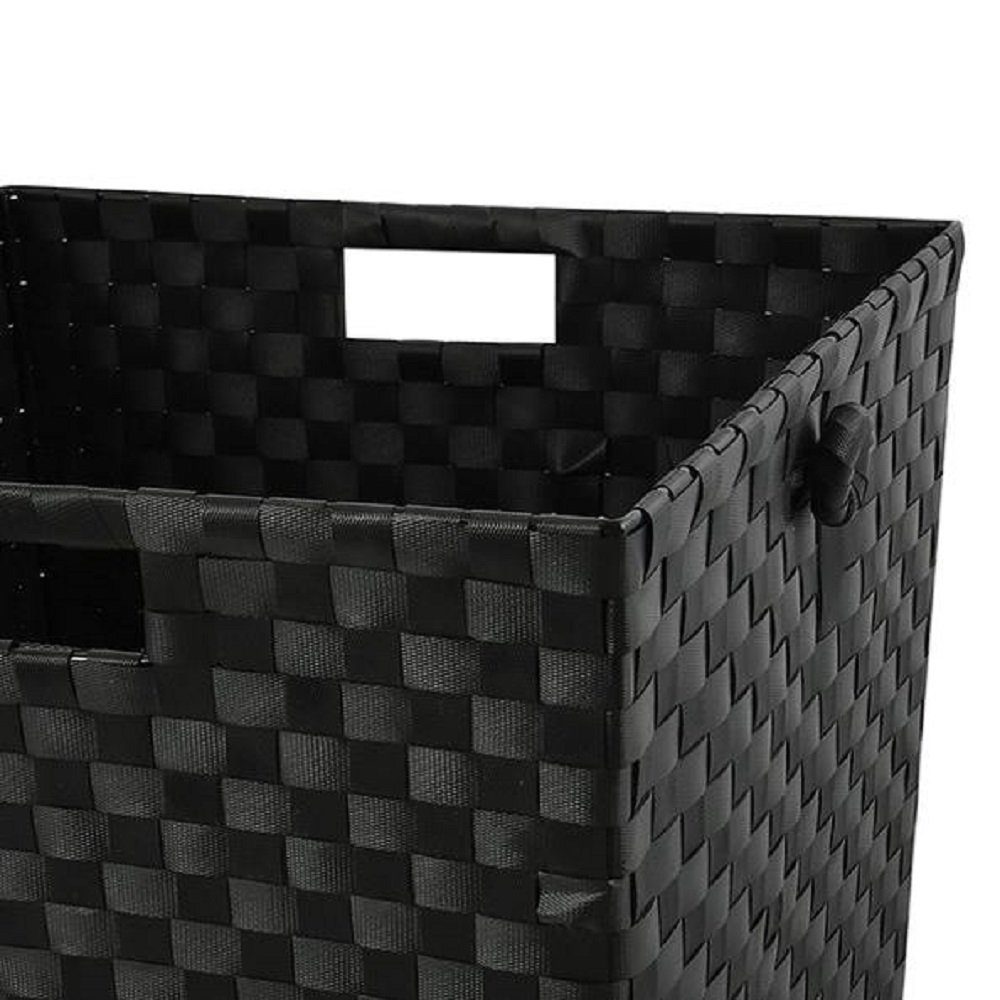 MSV Wäschebox Wäschekorb schwarz, Wäschesammler 60 schwarz, 35x35x55,5 PP, L cm