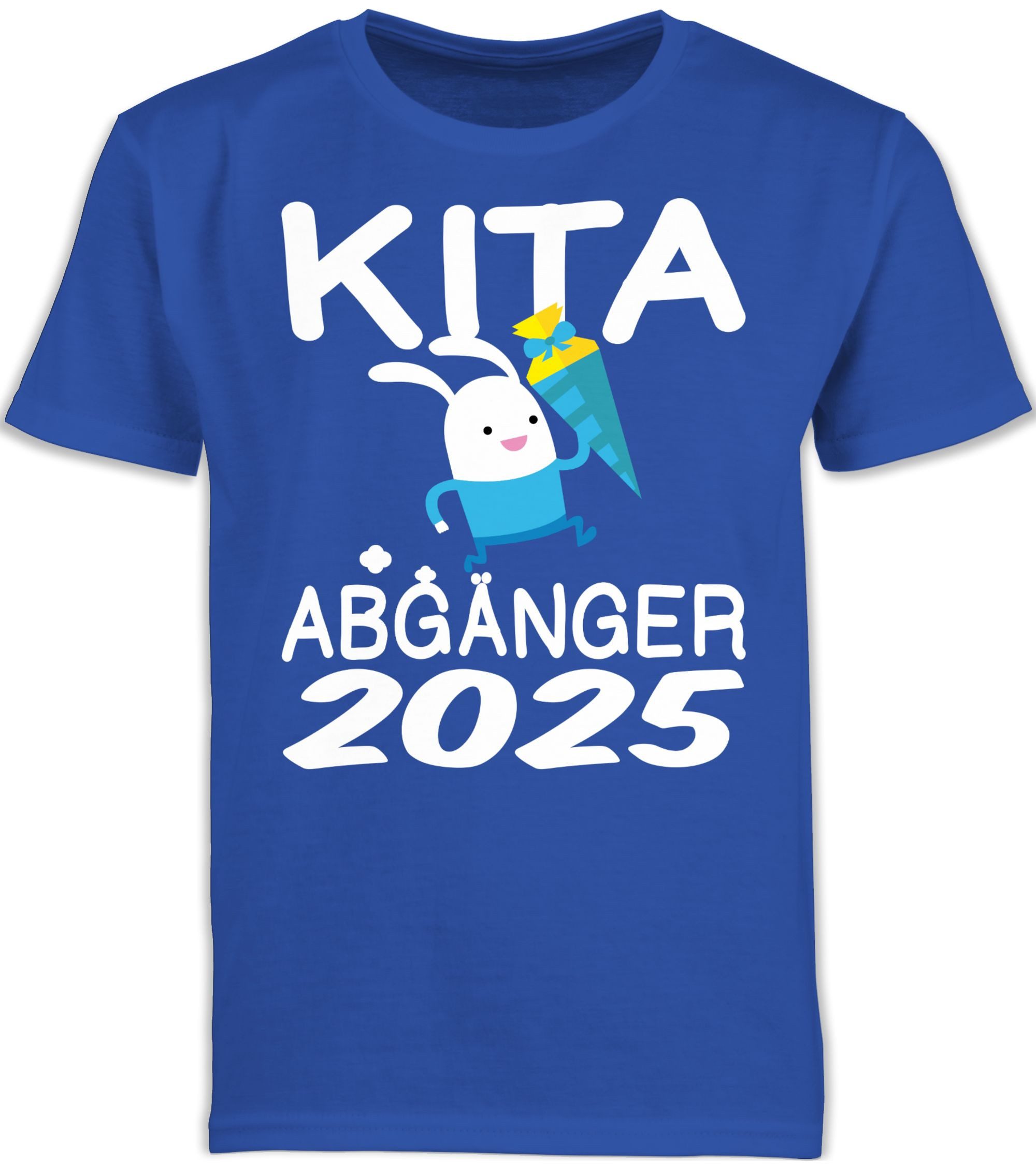 T-Shirt Kita Abgänger 2025 rennender Hase mit Schultüte