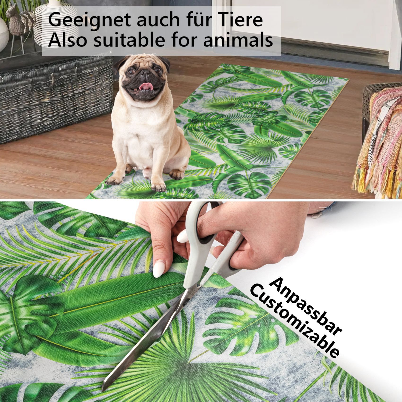 ANRO Küchenläufer Küchenteppich Teppichläufer Läufer EADA, Eckig, Höhe: 3 mm, PVC