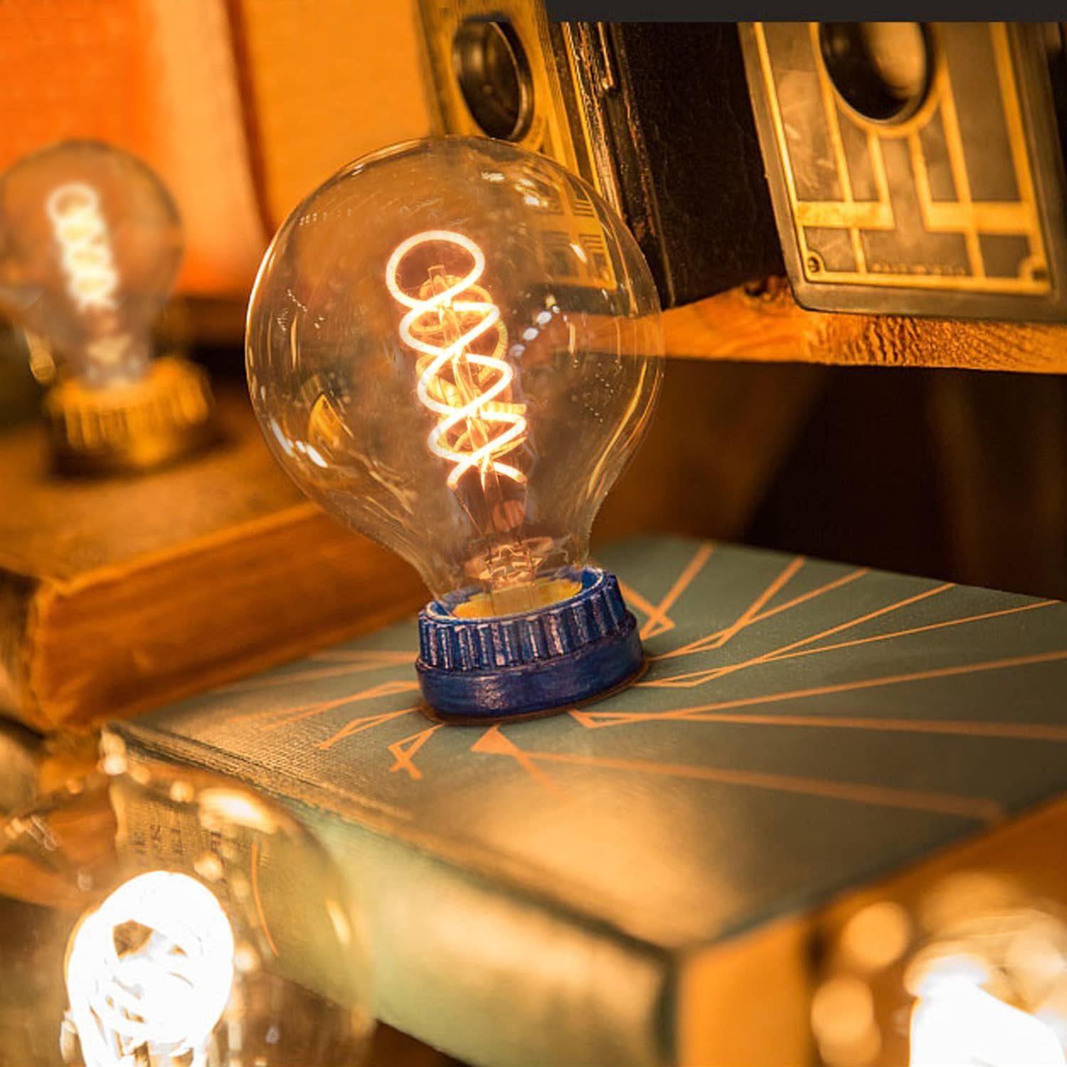 ZMH LED-Leuchtmittel LED Lampe E27 Glühbirne: G95/G125 Vintage Edison Leuchtmittel 4W, E27, 1 St., 2200k, Retro Filament Birnen Bulb Energiesparlampe für Haus – Bild 5 von 5