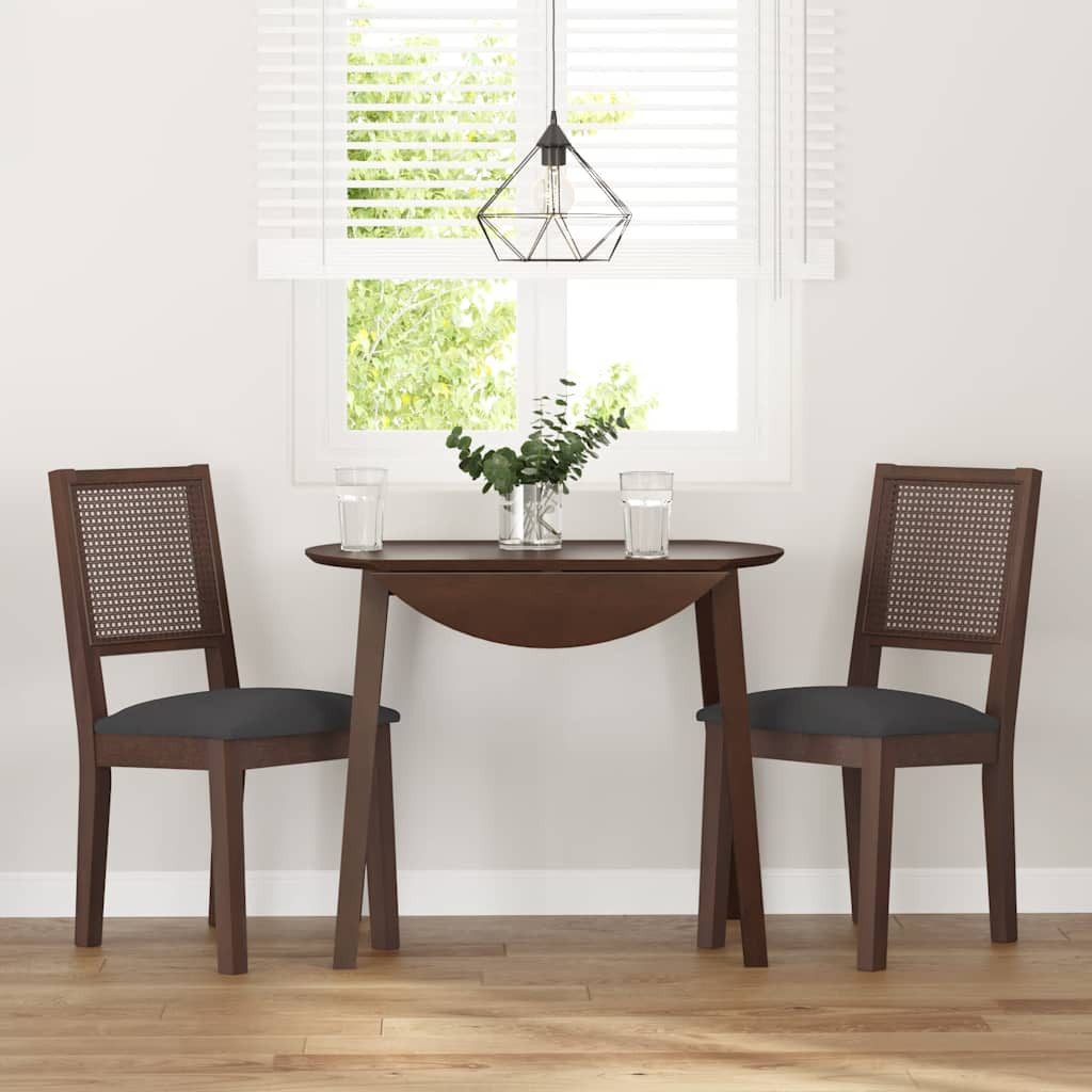 vidaXL Esszimmerstuhl Esszimmerstühle mit Kissen 2 Stk. Braun Massivholz Gu günstig online kaufen