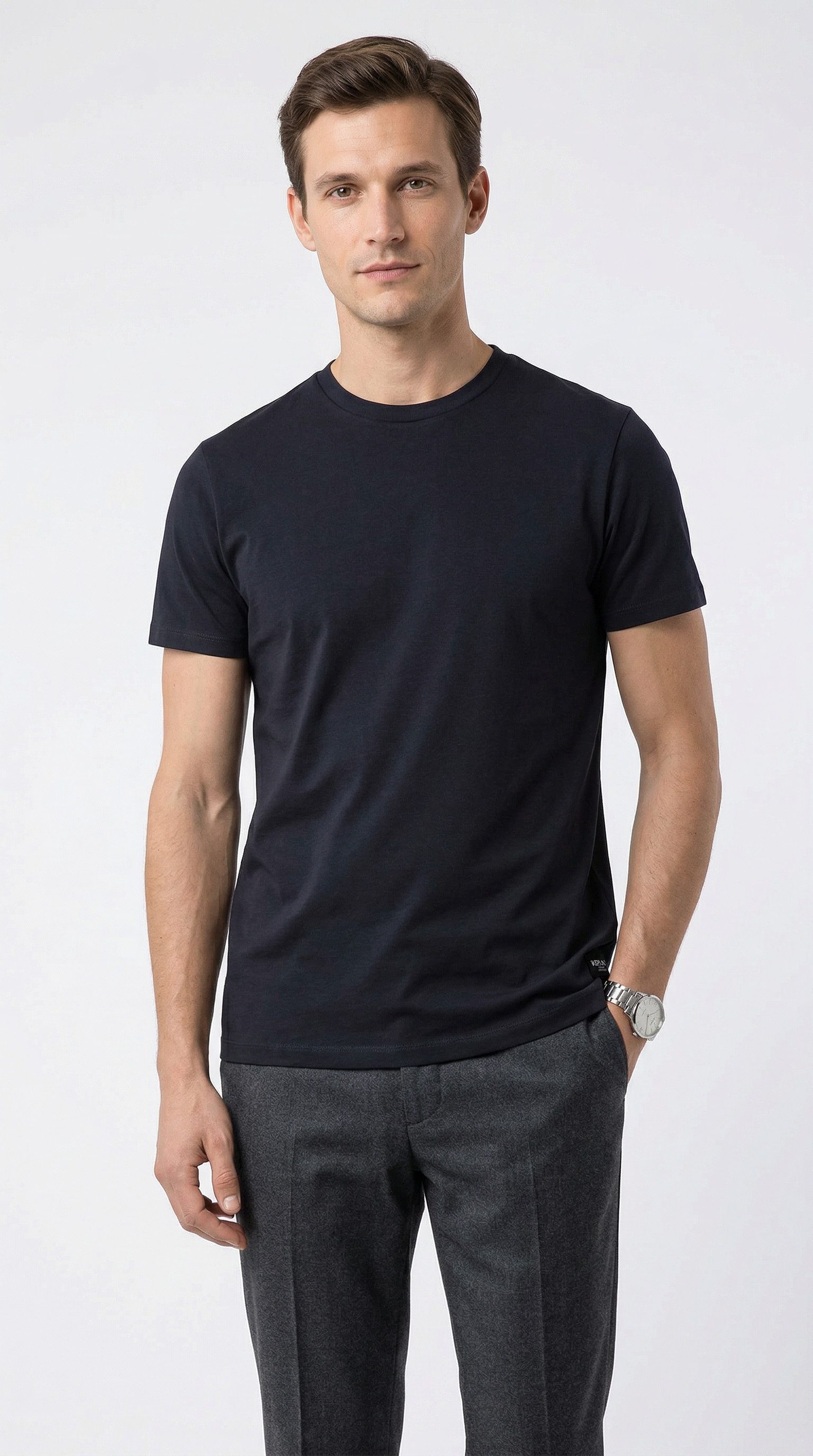 Replay T-Shirt Baumwoll-Mix, Rundhalsform