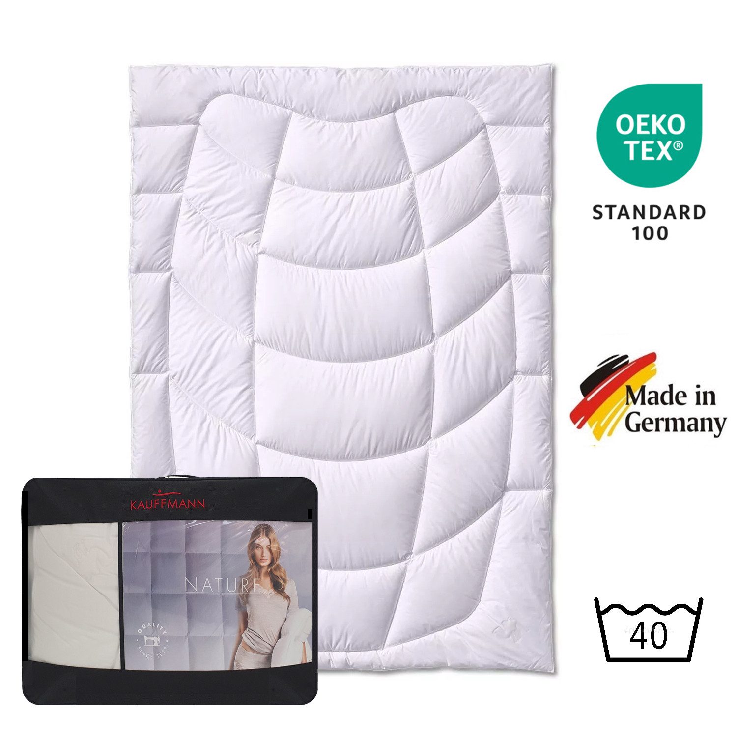 Sanders Kauffmann Naturhaarbettdecke Sommerdecke 100% Kamelhaarflaum Bettdecke Kamelhaar waschbar 135x200, Füllung: 100% Kamelhaar, Bezug: 100% Baumwolle