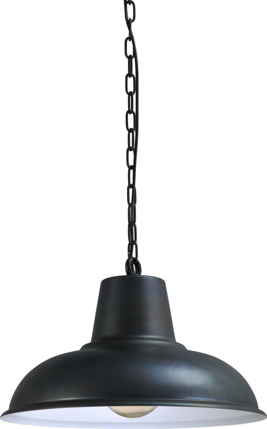 Licht-Erlebnisse Pendelleuchte DI PANNA, ohne Leuchtmittel, Hängeleuchte E27 Ø 48,5 cm Grau Schwarz Metall Industrial Hängelampe