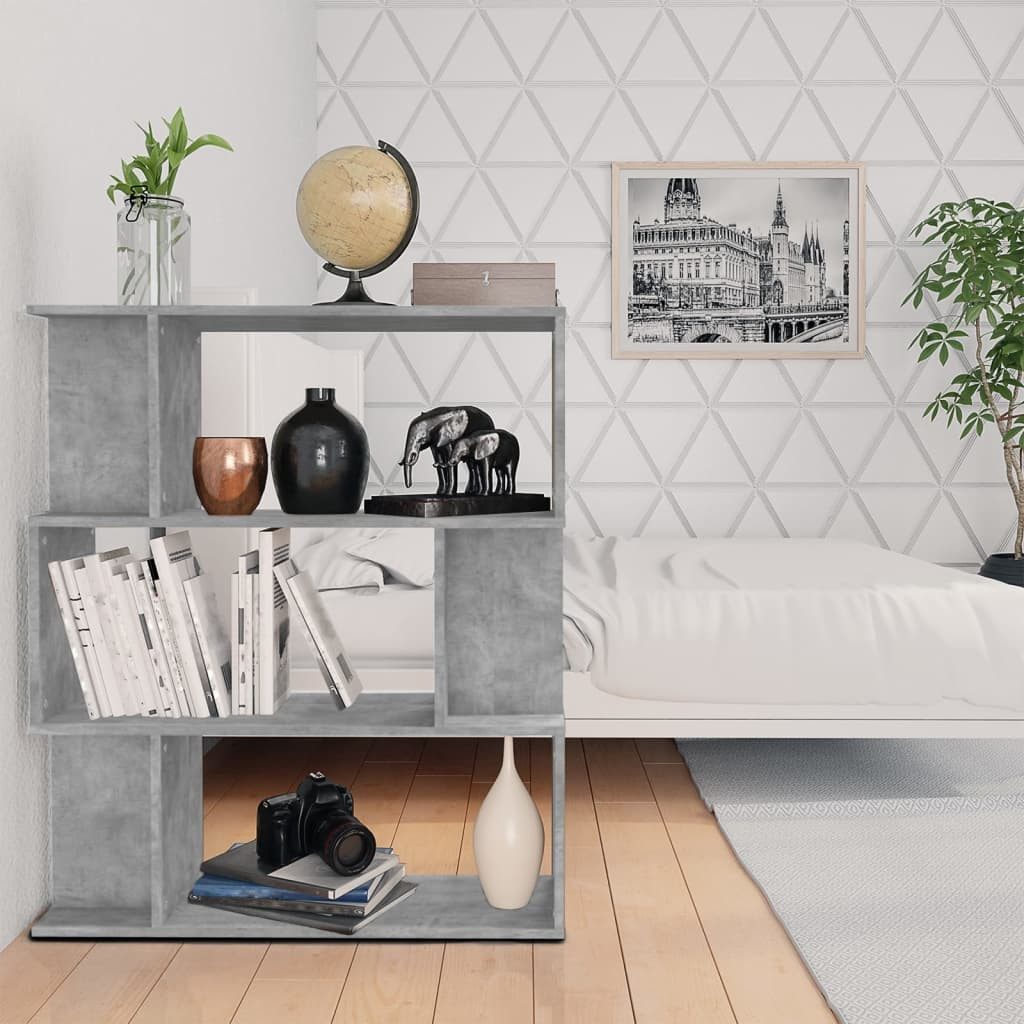 vidaXL Bücherregal Bücherregal/Raumteiler Betongrau 80x24x96 cm günstig online kaufen