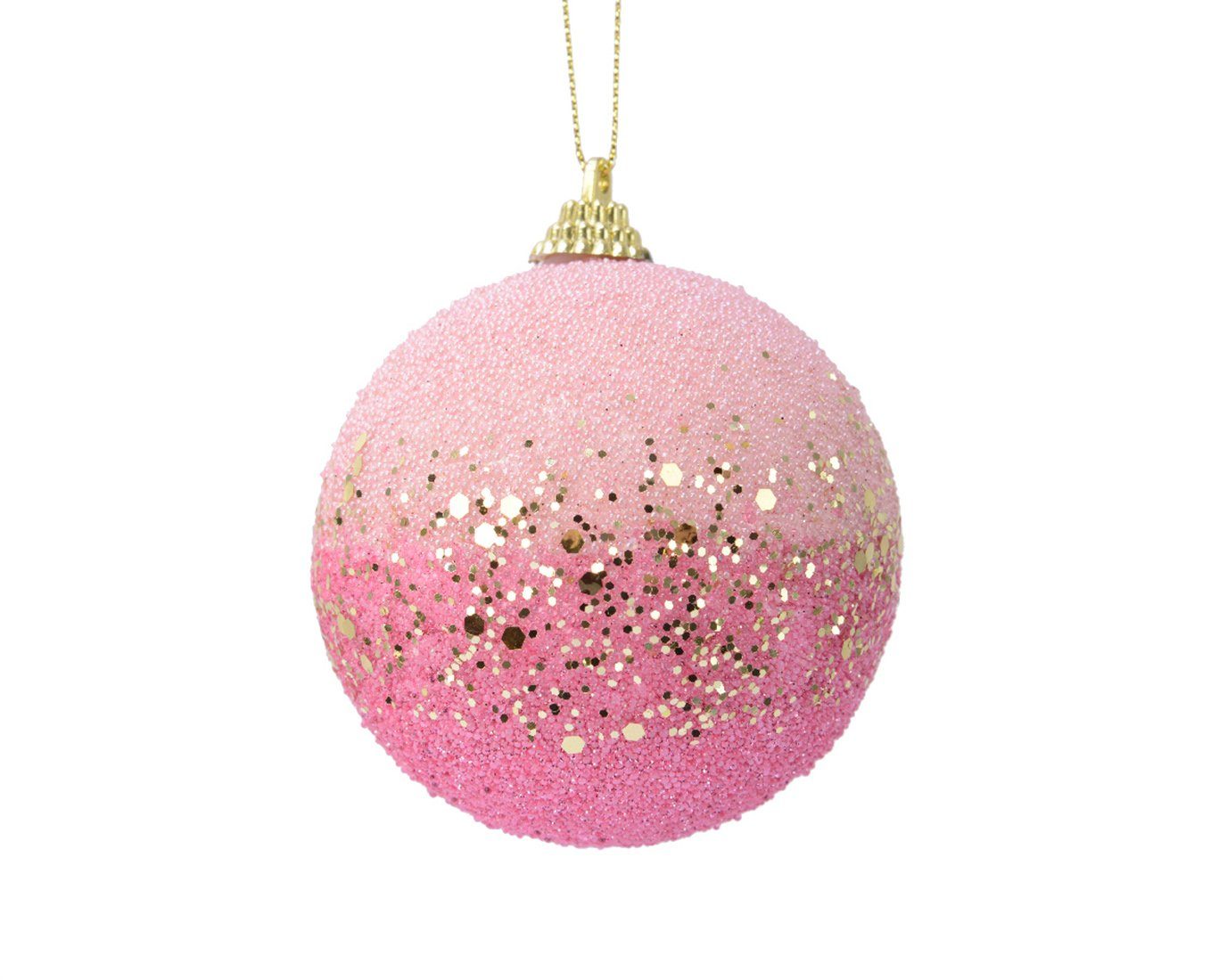 Pailletten Rosa Decoris Set decorations 8cm Perlen Weihnachtskugeln Weihnachtsbaumkugel, Kunststoff 12er season -