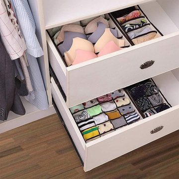 GOOLOO Aufbewahrungsbox 4 Unterwäsche-Organizer, faltbarer Kleiderschrank-Organizer (4-Teiliges Schubladen Ordnungssystem für Unterwäsche Socken, 4 St)