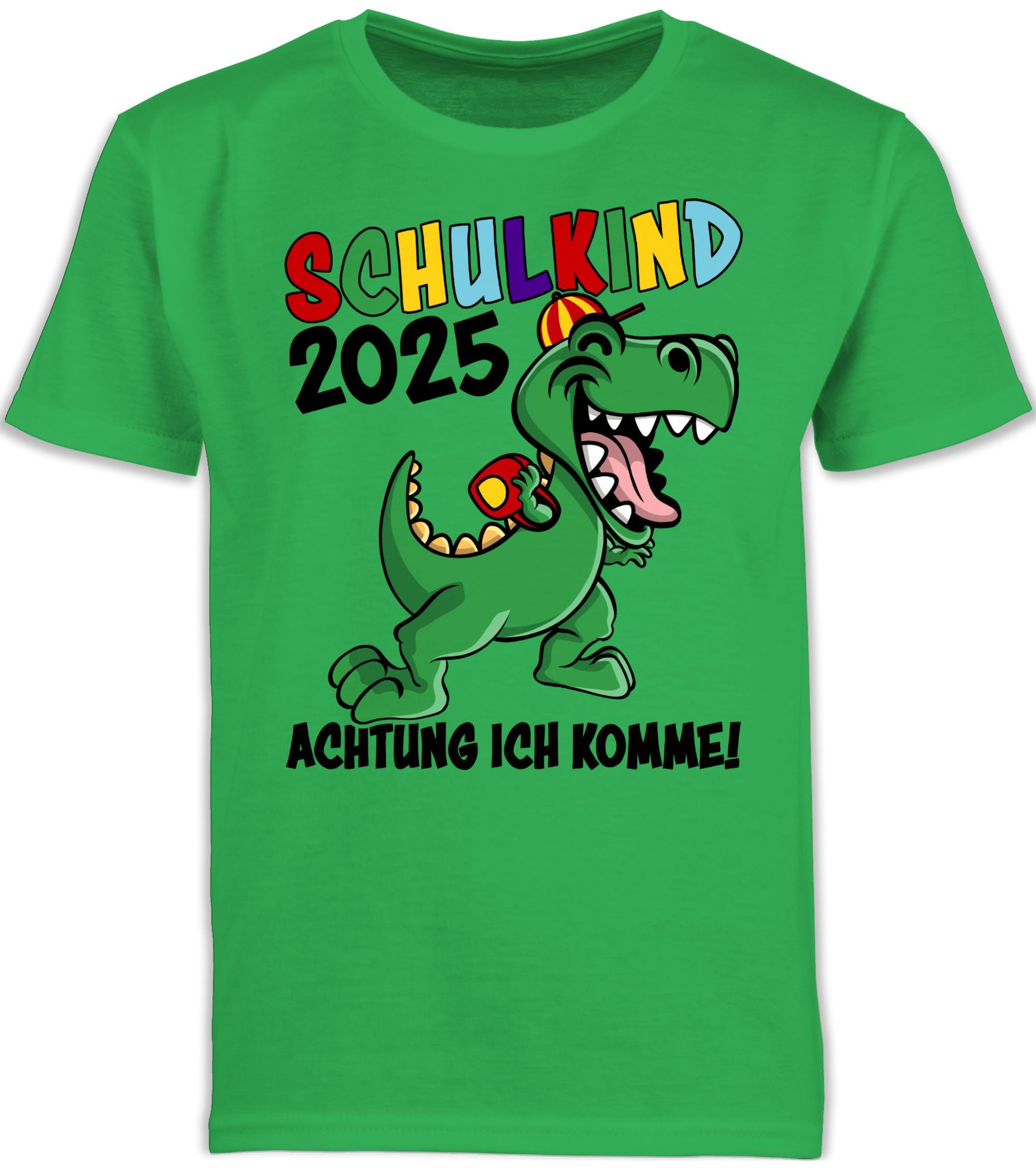 T-Shirt Schulkind 2025 Achtung ich komme! - schwarz