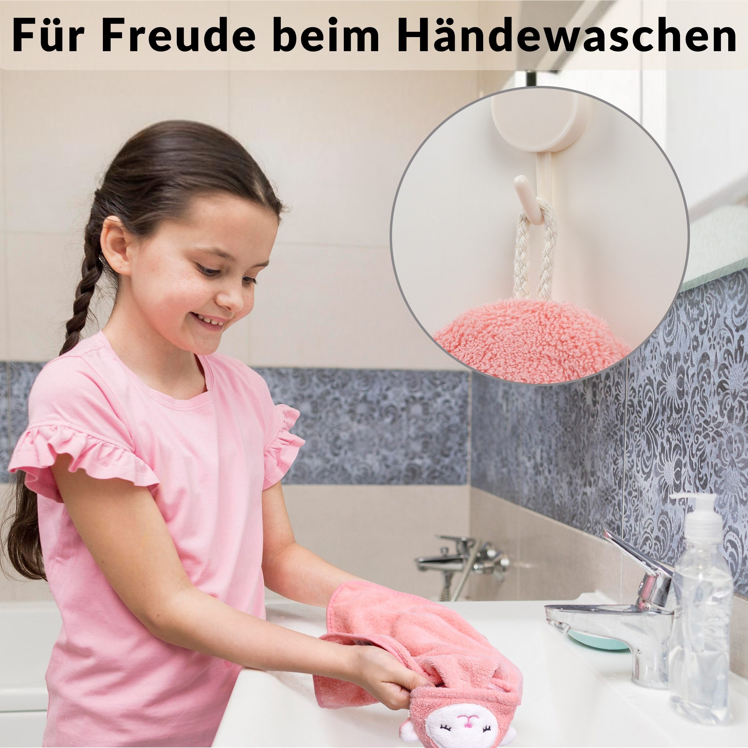 DEKAZIA Waschlappen für Kinder, süßes Tierdesign, Kinderhandtücher mit Geschenkverpackung, (4er Set, hochwertige Mikrofaser. 30x30cm), weich schnell trocknend kindgerecht