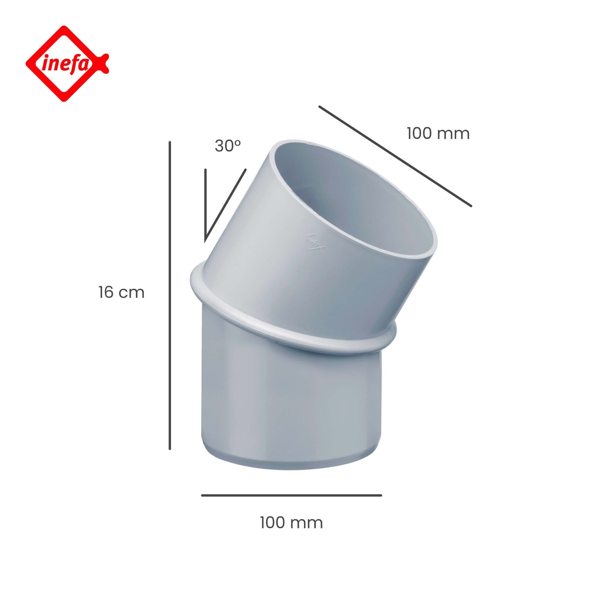 Thumbnail - INEFA Regenfallrohr, (DN 100), Fallrohrbogen, Winkel für Regenfallrorhr, Rohr Fallrohr - Verbinder