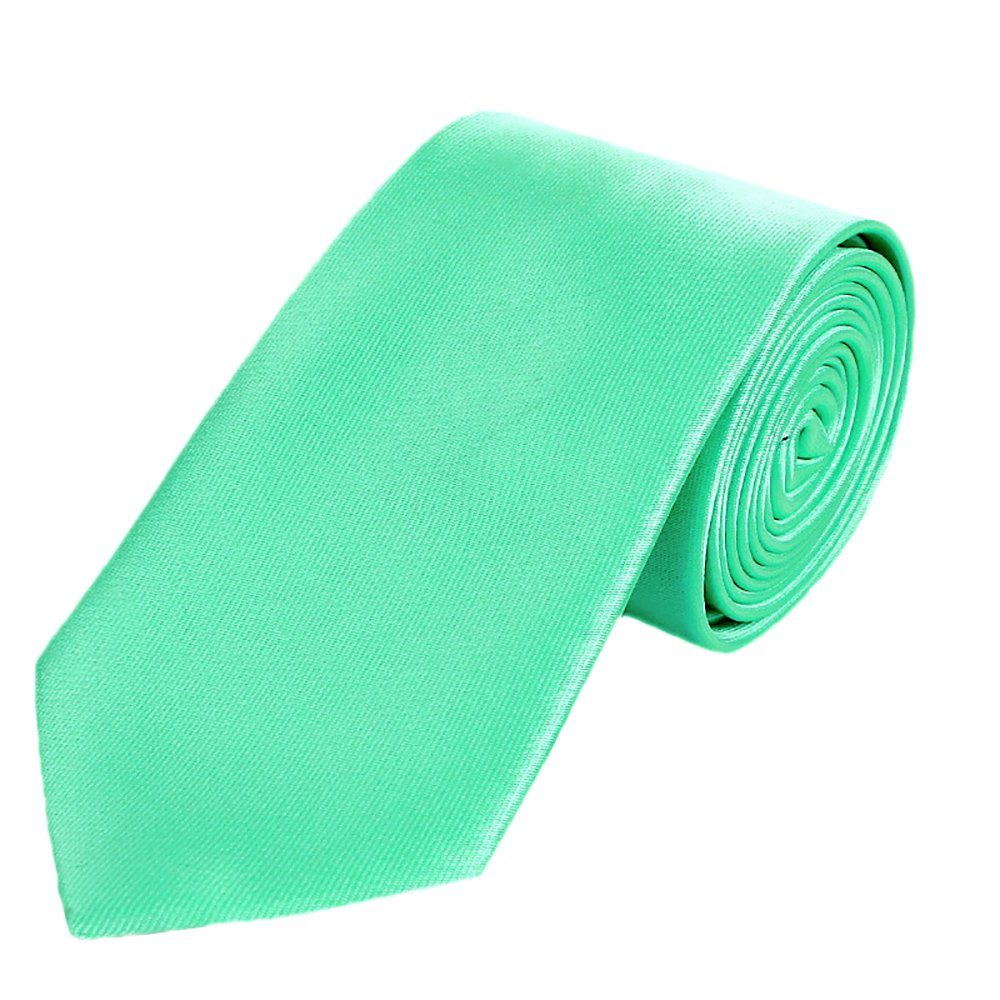 DonDon Krawatte Krawatte 7 cm (Packung, 1-St., Veranstaltungen festliche breit Schnitt, Krawatte) Seidenlook, oder Büro für mintgrün 1x klassischer zeitlos