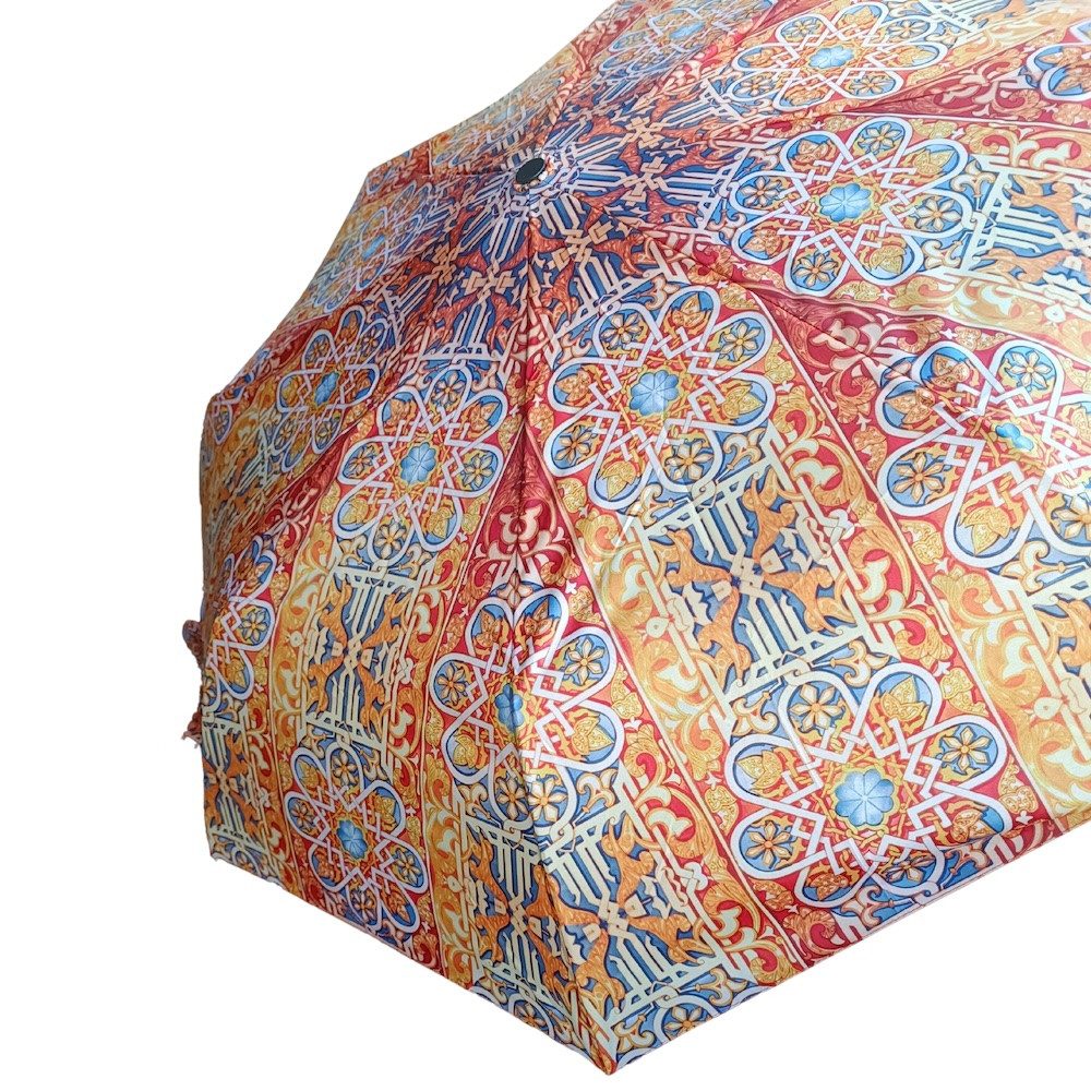 LK Trend & Style Taschenregenschirm Buntglas-Regenschirm, Sonnenschirm oder Regenschirm aus der Tasche