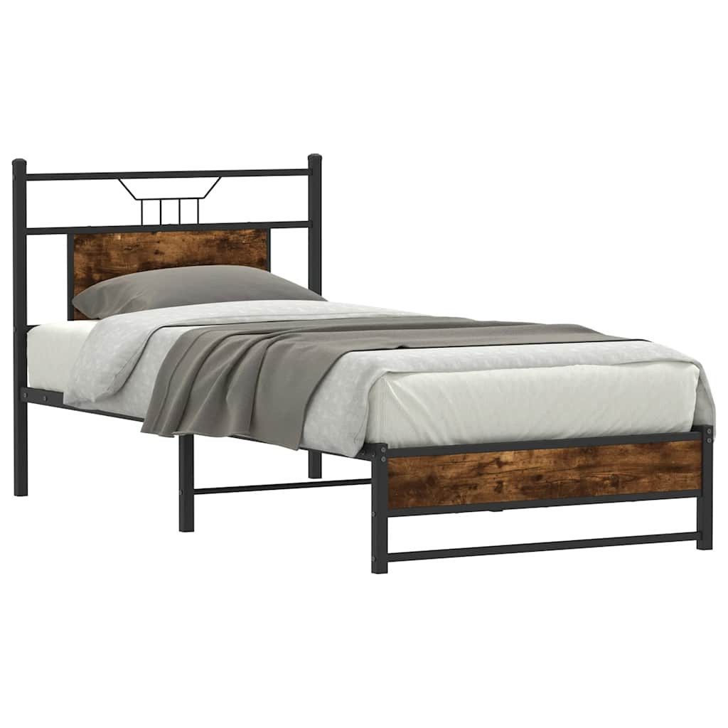 vidaXL Bett Bettgestell ohne Matratze Räuchereiche günstig online kaufen