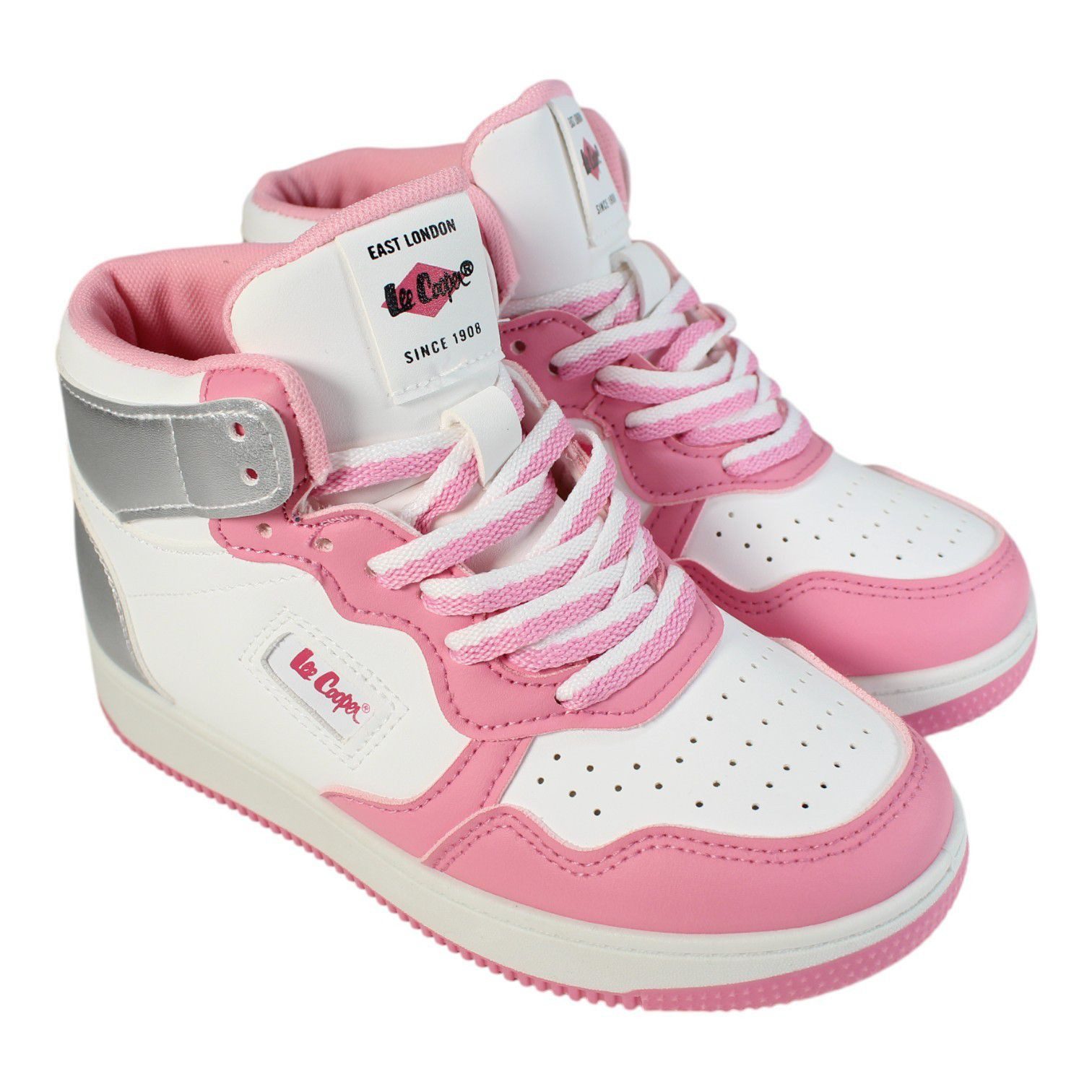 Lee Cooper Trendige Basketball Sneaker für Mädchen Jungen Kinder Gr. 35 bis 39 Basketballschuh BASKETBALL SCHUHE JUNGEN UND MÄDCHEN