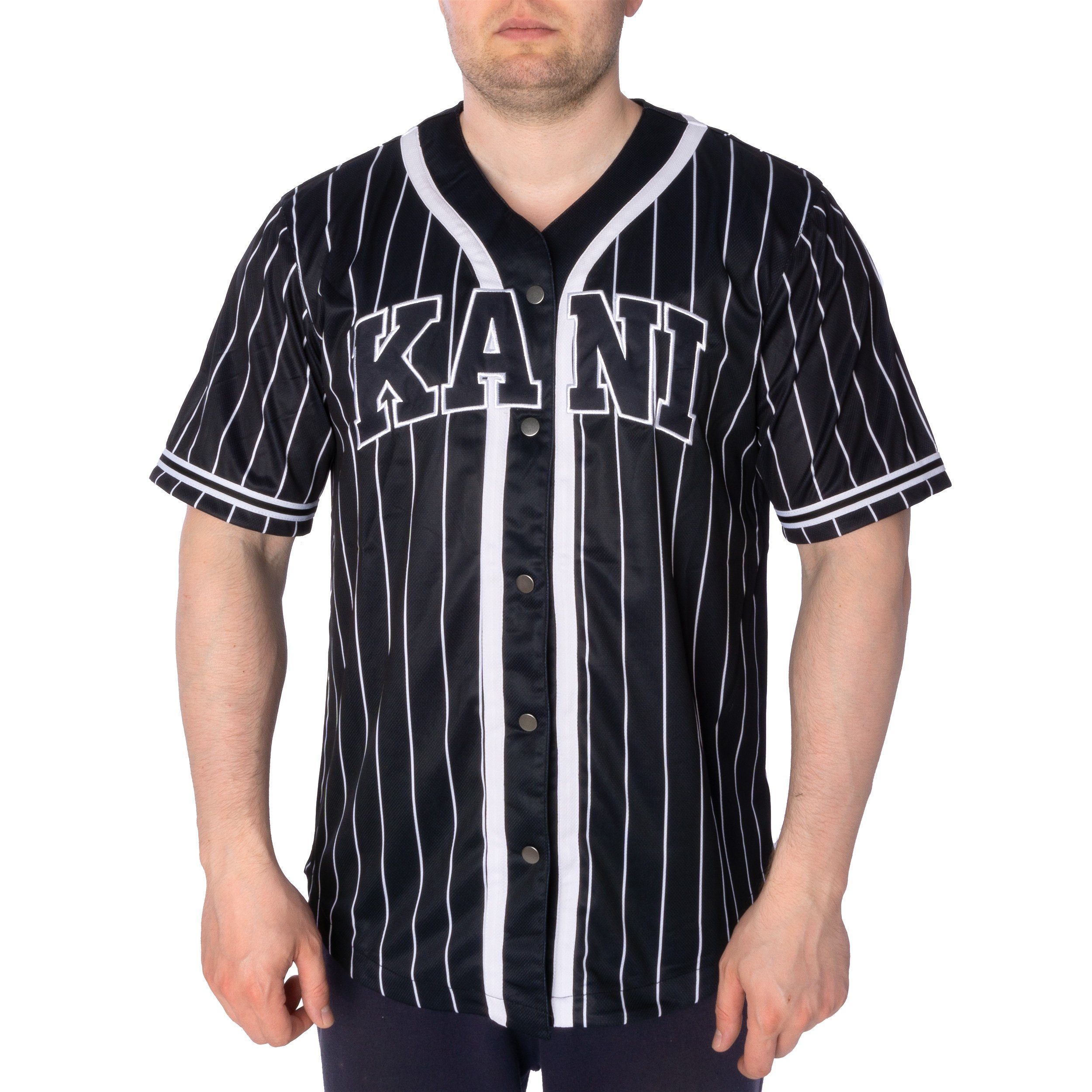 Karl Kani Langarmhemd "Karl Kani Herren KM221-115-1 Serif Pinstripe Basebal günstig online kaufen