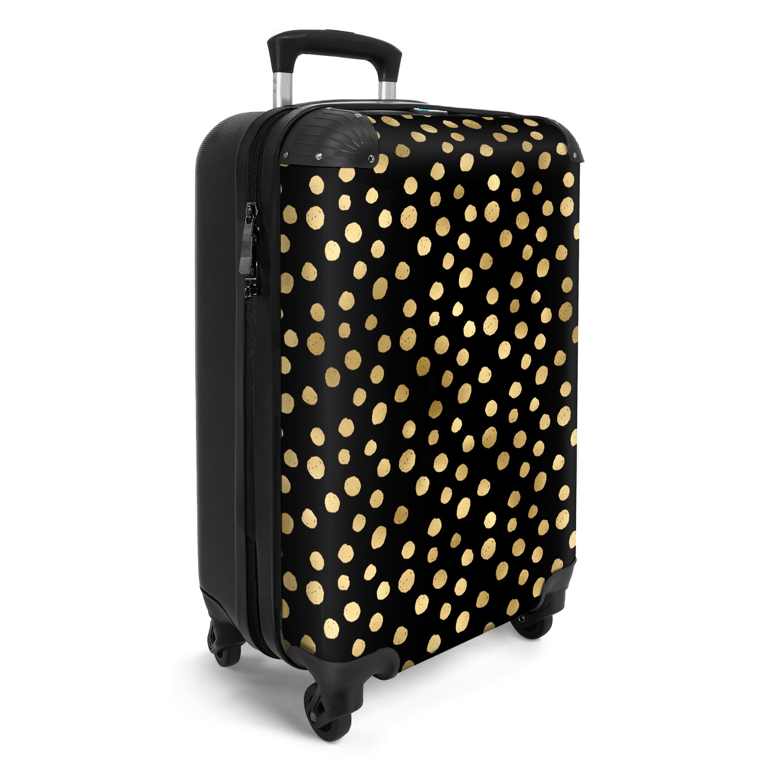 NoBoringSuitcases.com© Hartschalen-Trolley Gold - Tupfen - günstig online kaufen