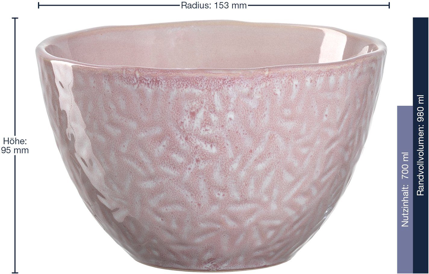 Keramik, Dessertschale Matera, (Set, 6-tlg) LEONARDO rosa