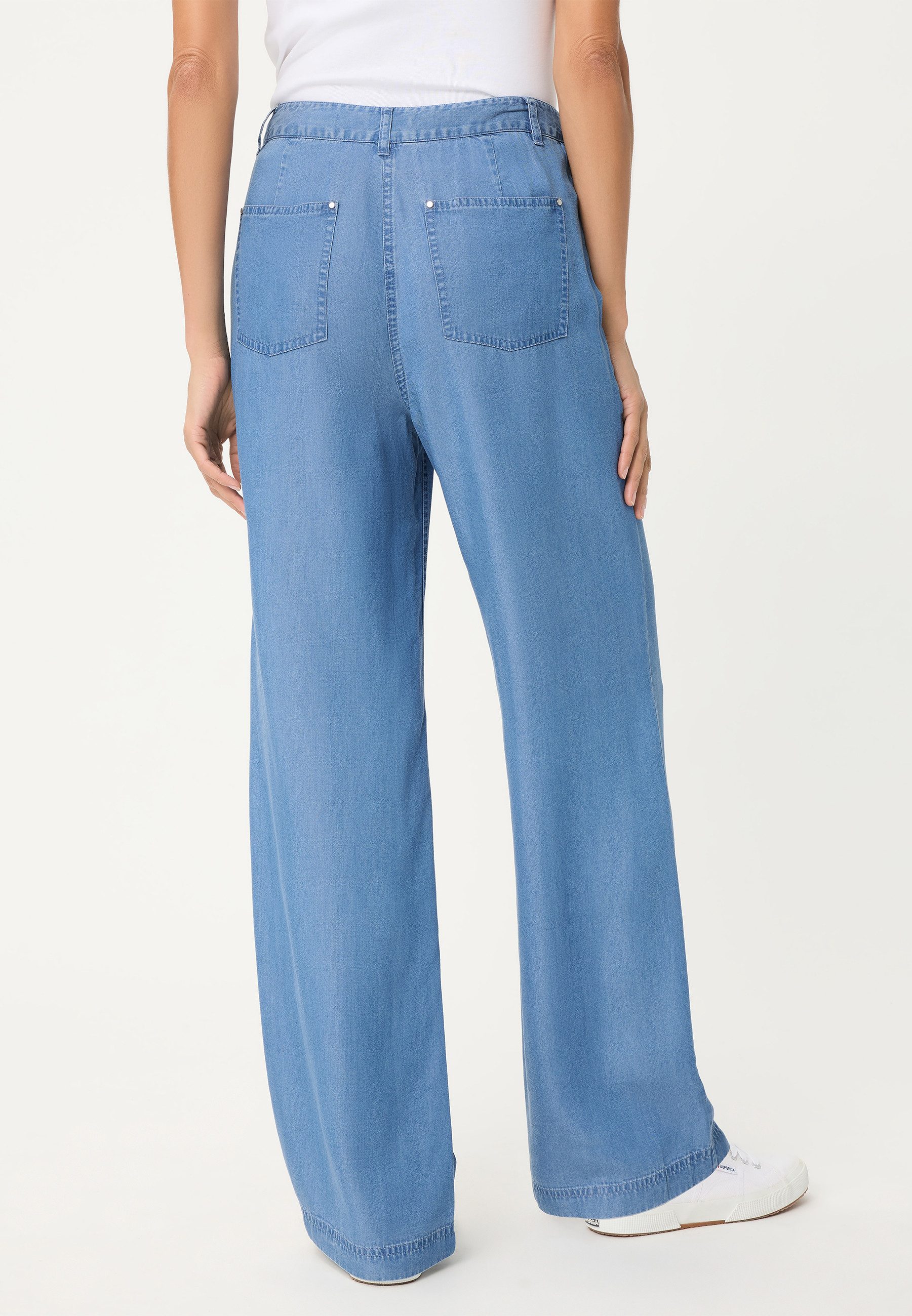 Olsen Stoffhose in weiter Silhouette aus Denim – Bild 2 von 5