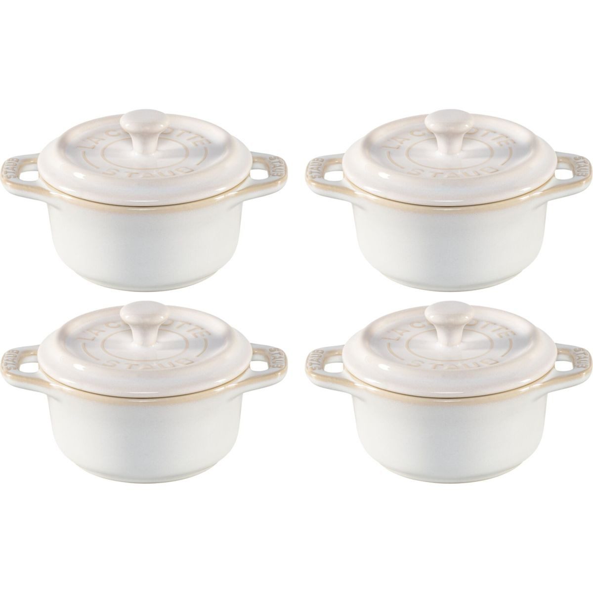 Staub Auflaufform Mini Cocotte Set 4-tlg. rund, Keramik, Keramik