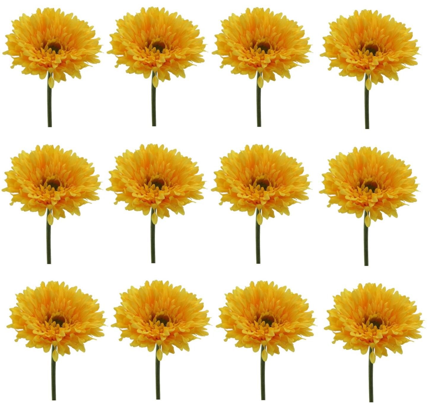 Kunstblume Gelb, Durchmesser 10 cm