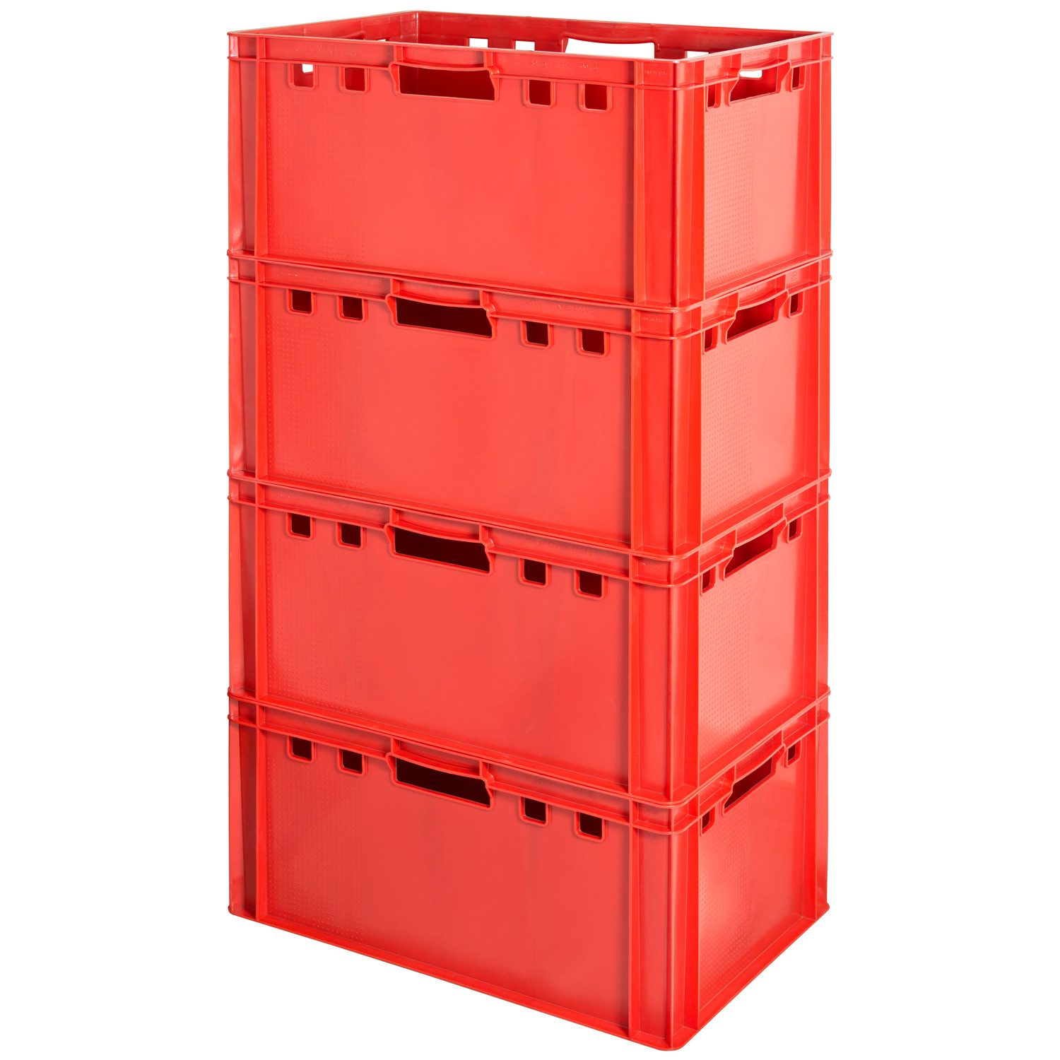 Kingpower Allzweckkiste 4x Fleischkiste Stapelkiste E3 Fleischerkiste Eurobox Metzgerkiste Rot