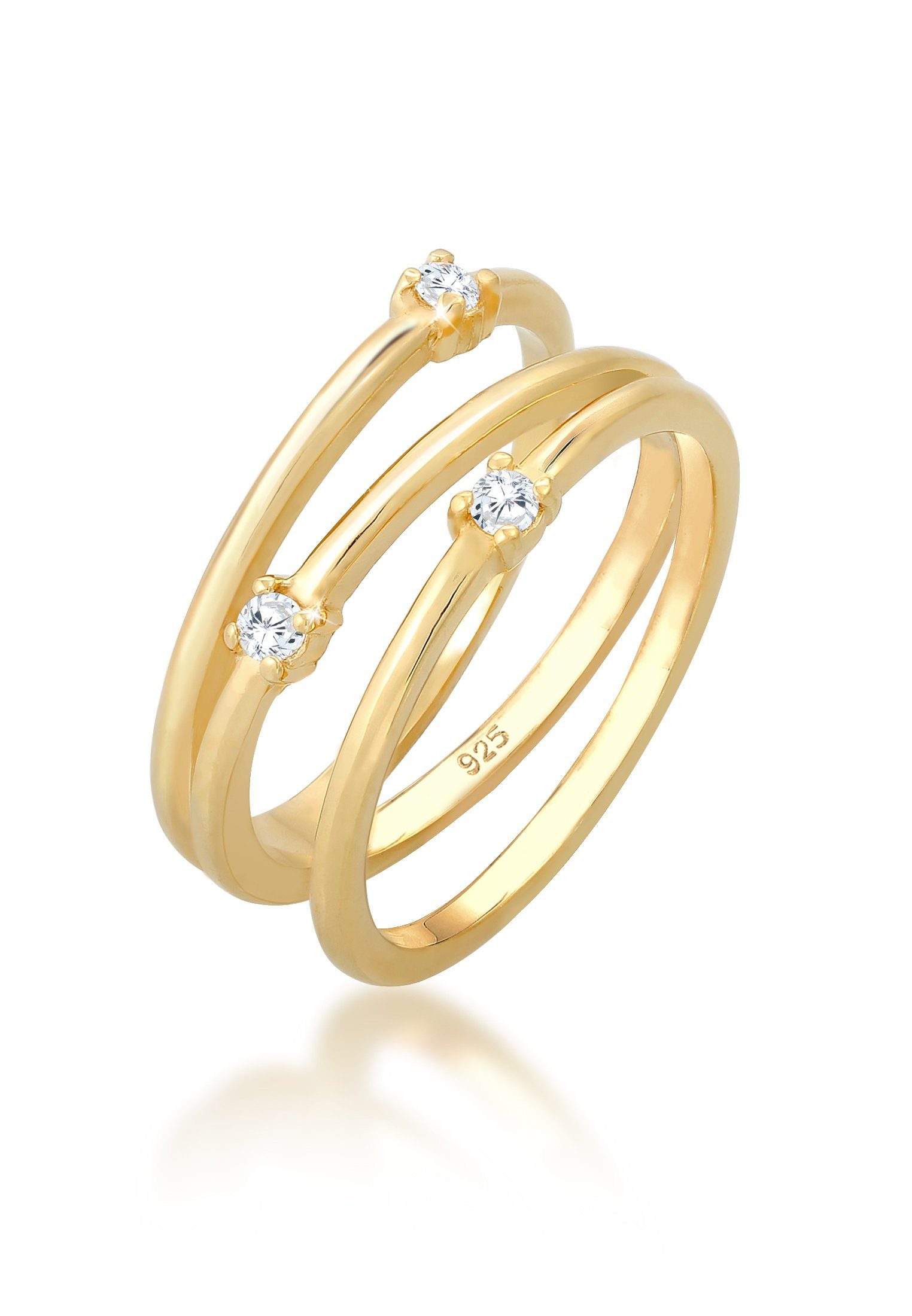 Elli Fingerring Wickelring Zirkonia Filigran 925 Silber