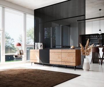 Newroom Sideboard Nizza, Wildeiche Sideboard Vintage Industrial Highboard Anrichte Wohnzimmer