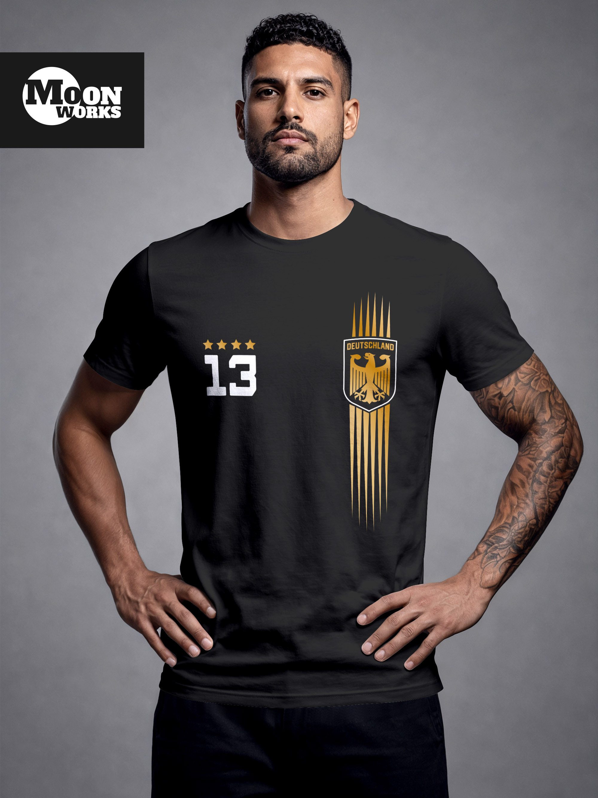 MoonWorks Print-Shirt Herren T-Shirt Deutschland Trikot Fußball WM Fußball-Sommer 2026 mit Print