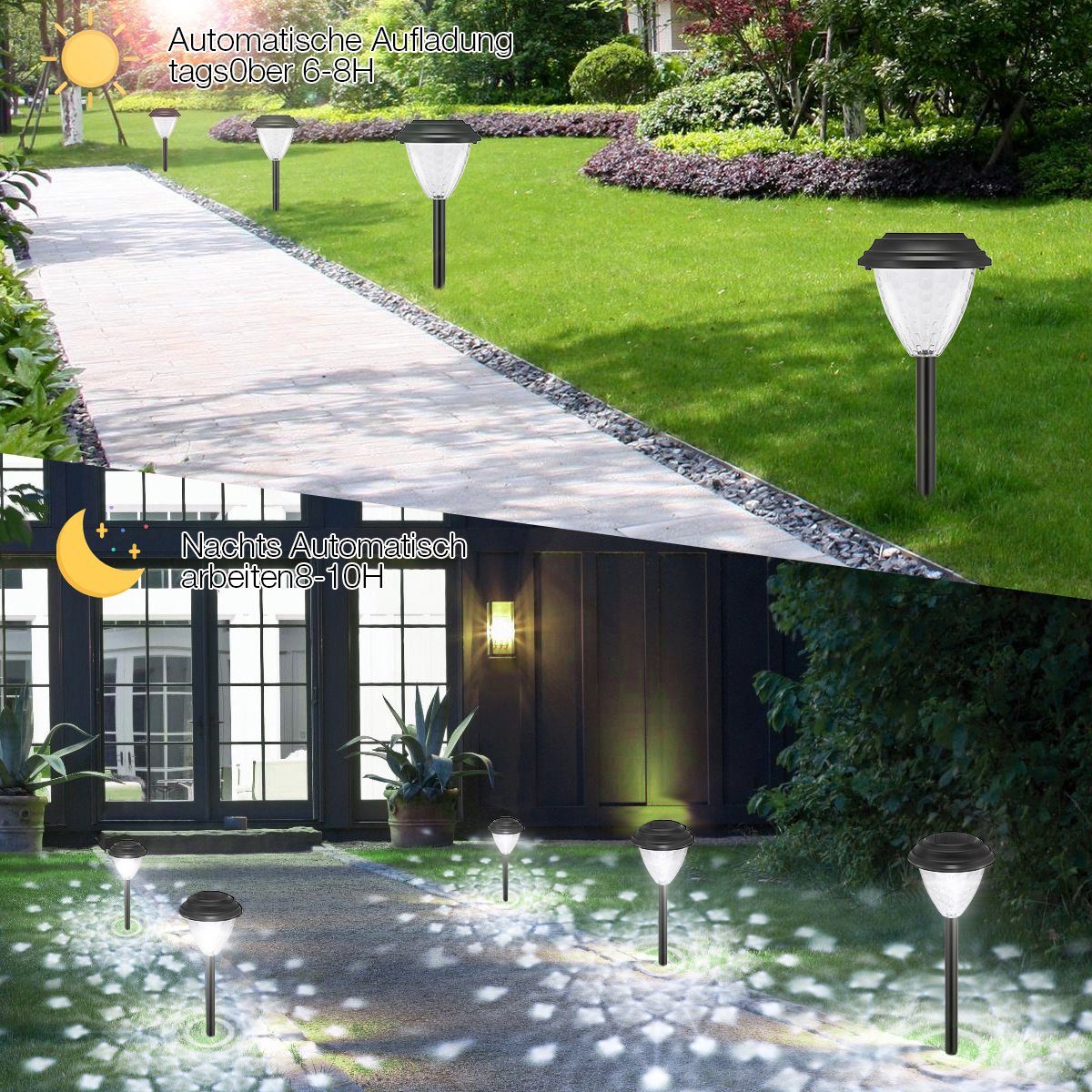 oyajia LED Solarleuchte 4/8 x LED günstig online kaufen