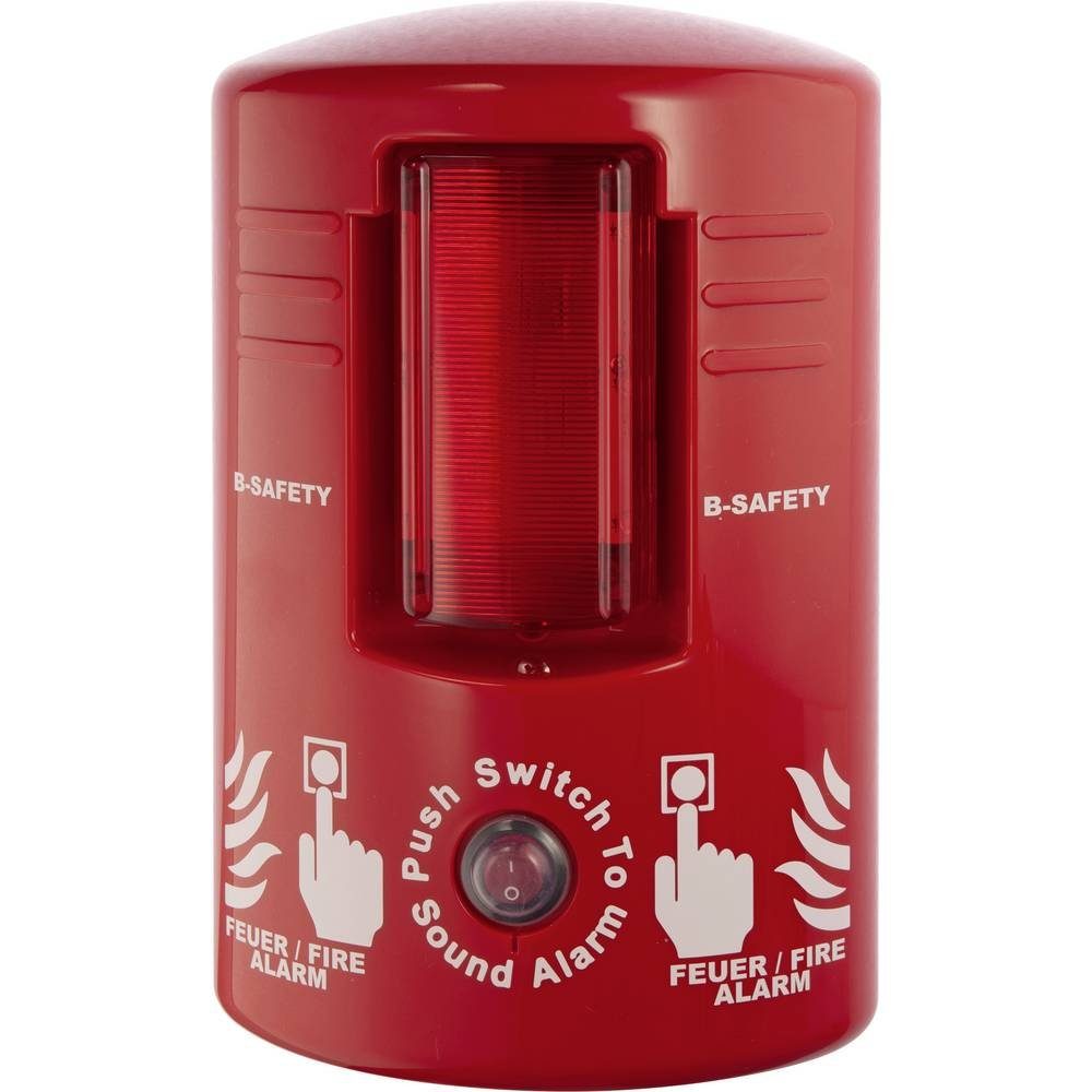 B-Safety – Lokaler Feuer-Alarm Sirene mit und Blitzlicht Rauchmelder