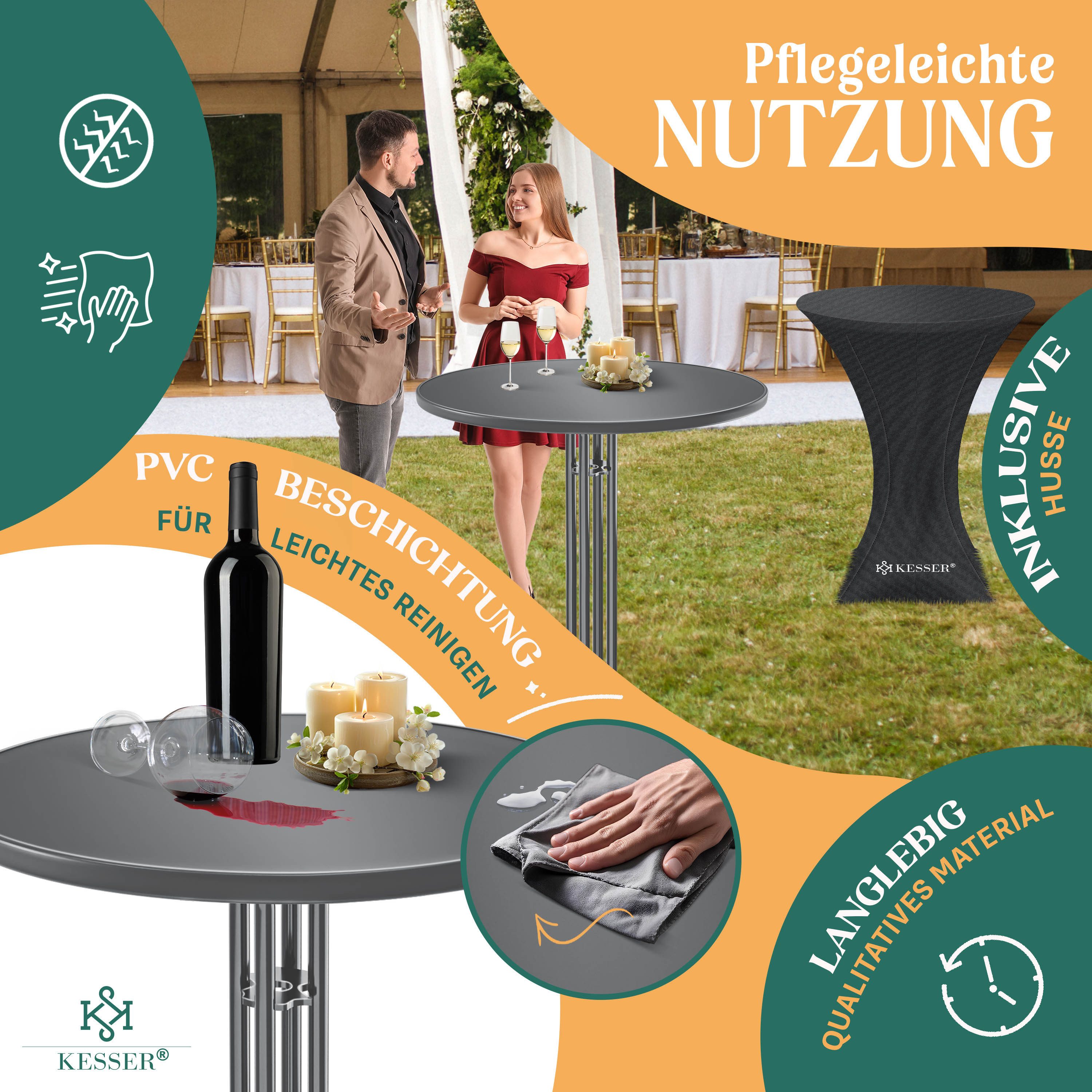KESSER Bistrotisch (1-St), Gastro Stehtisch klappbar Gastronomie Bistrotisch rund