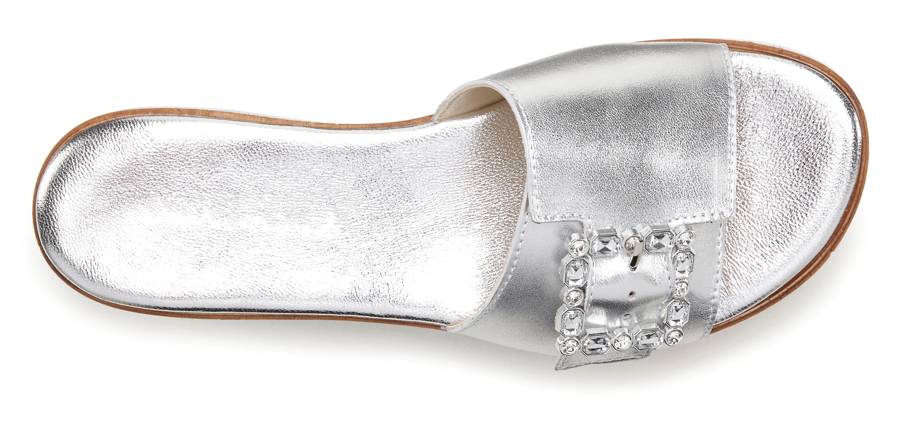 LASCANA Sandale, Sommerschuh, offener Schuh, Mule, Pantolette aus Leder mit dezentem Keilabsatz